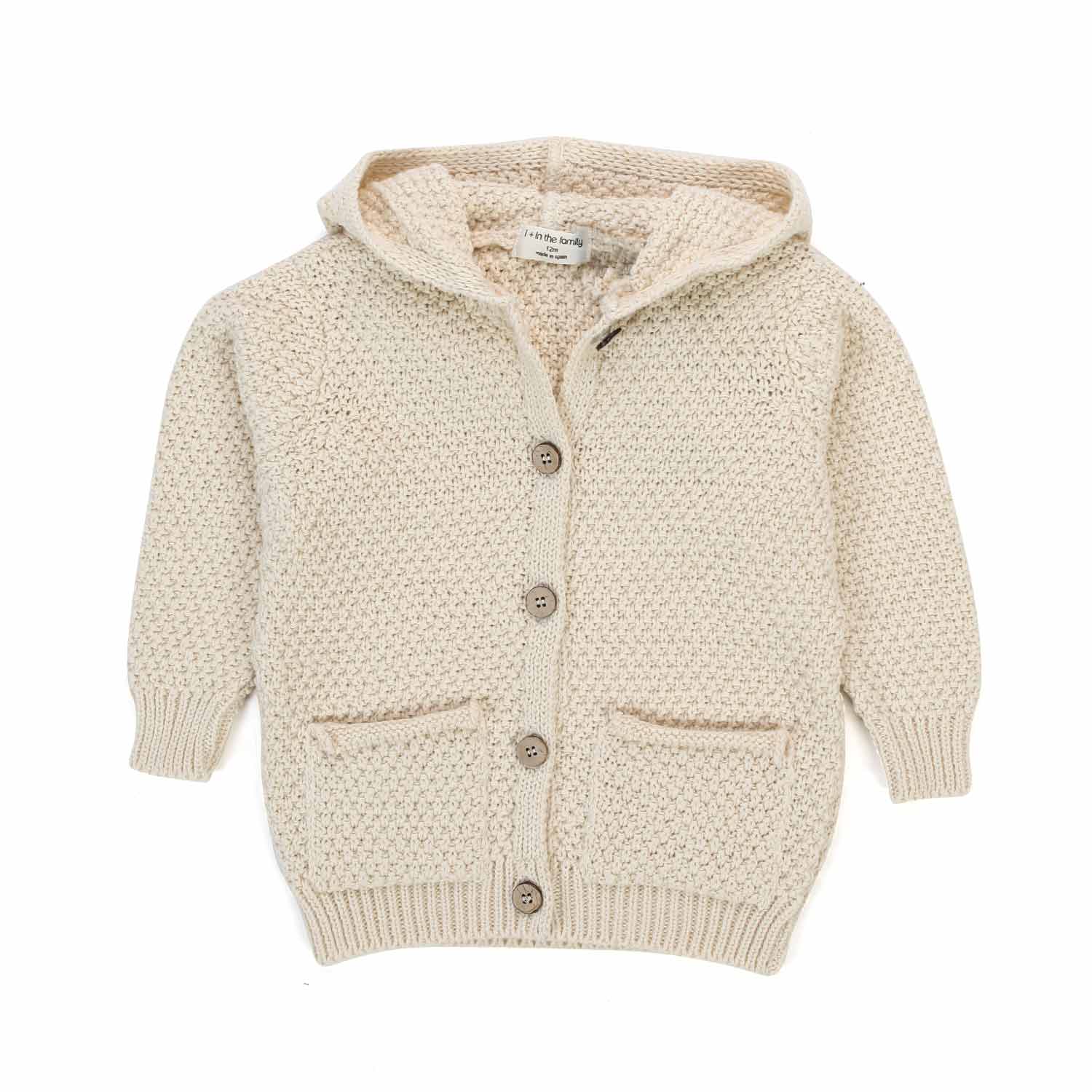 CARDIGAN RALF ECRU BABY UNISEX - annameglio.com abbigliamento moda