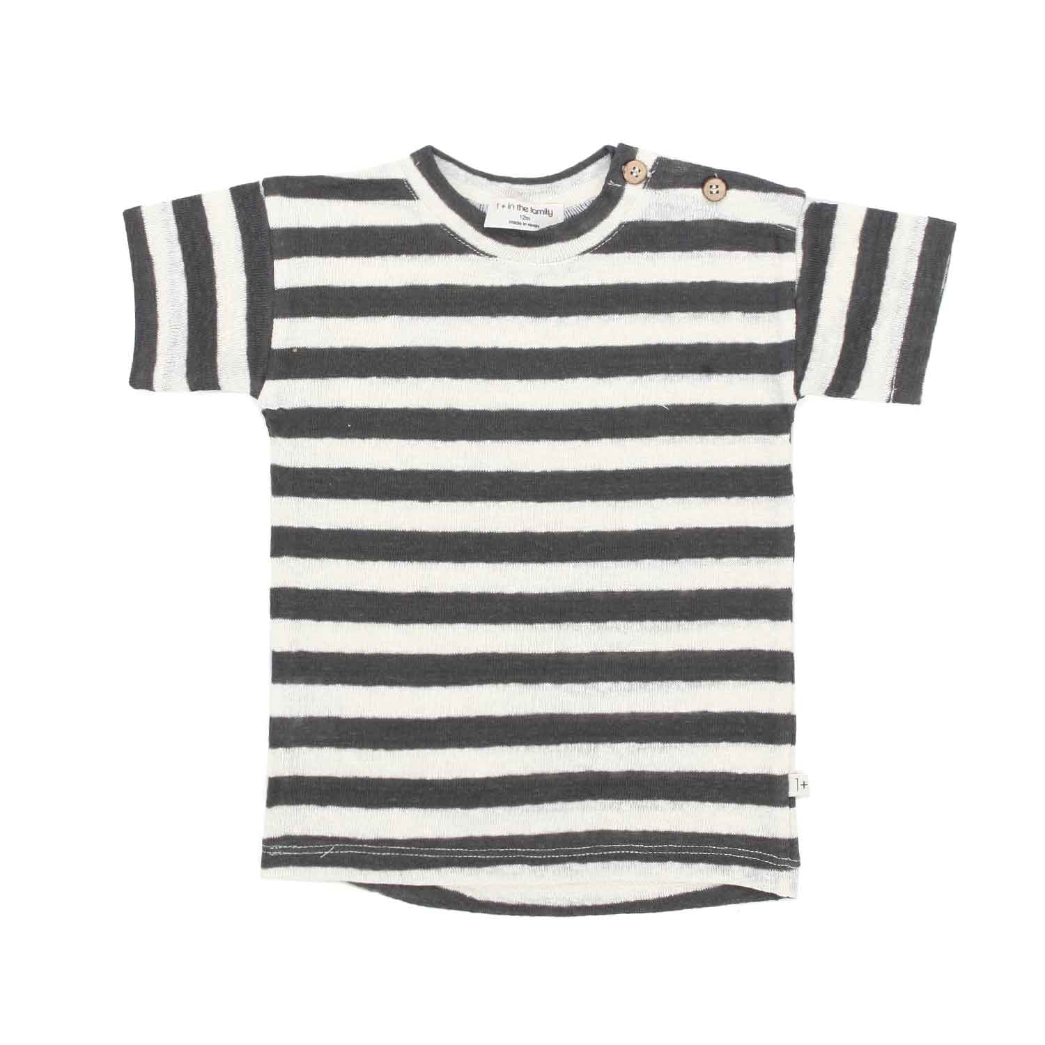 T-SHIRT VICTOR GRAFITE A RIGHE BABY UNISEX - annameglio.com abbigliamento moda