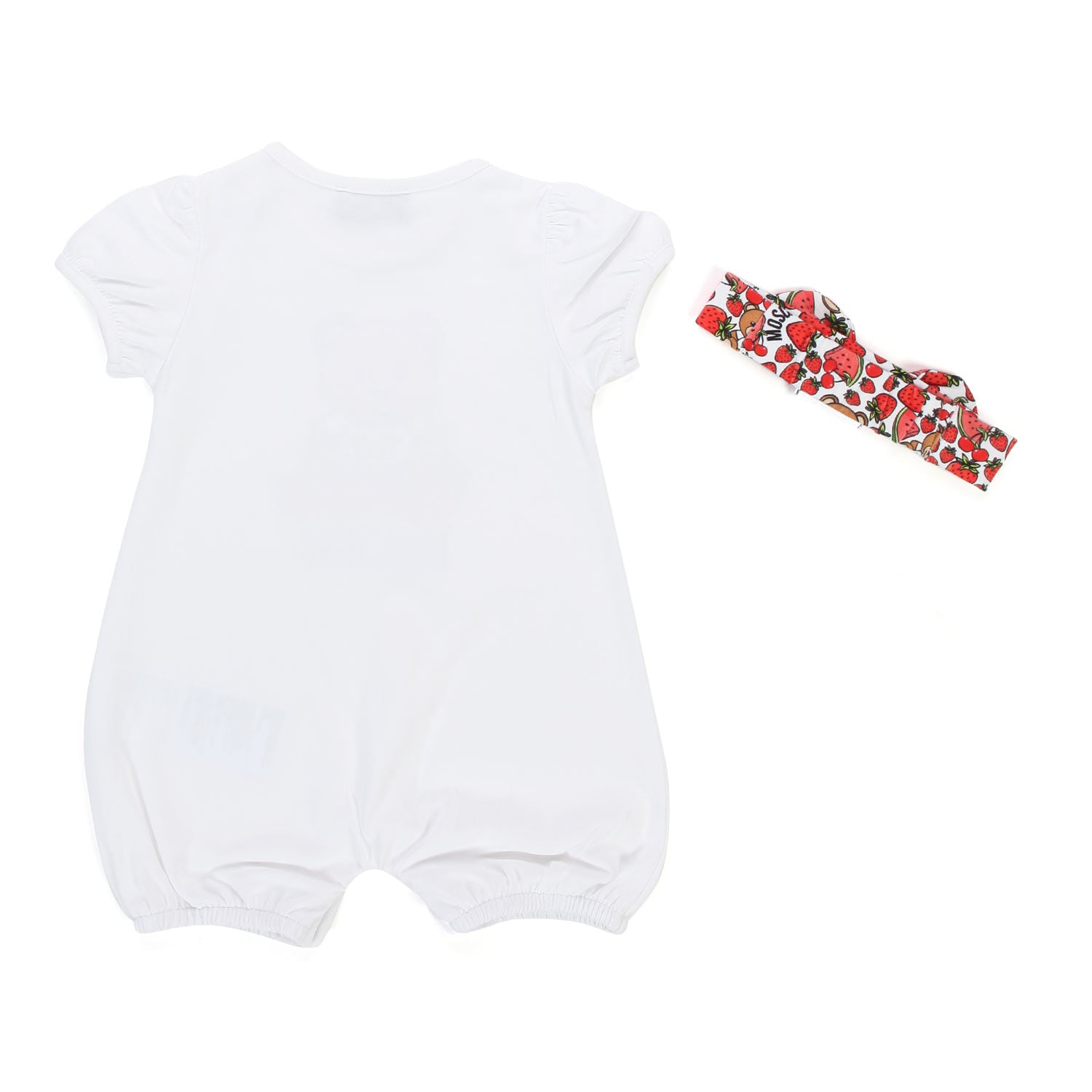 SET TUTINA TEDDY FRUIT BIANCA CON FASCIA NEONATA - annameglio.com abbigliamento moda