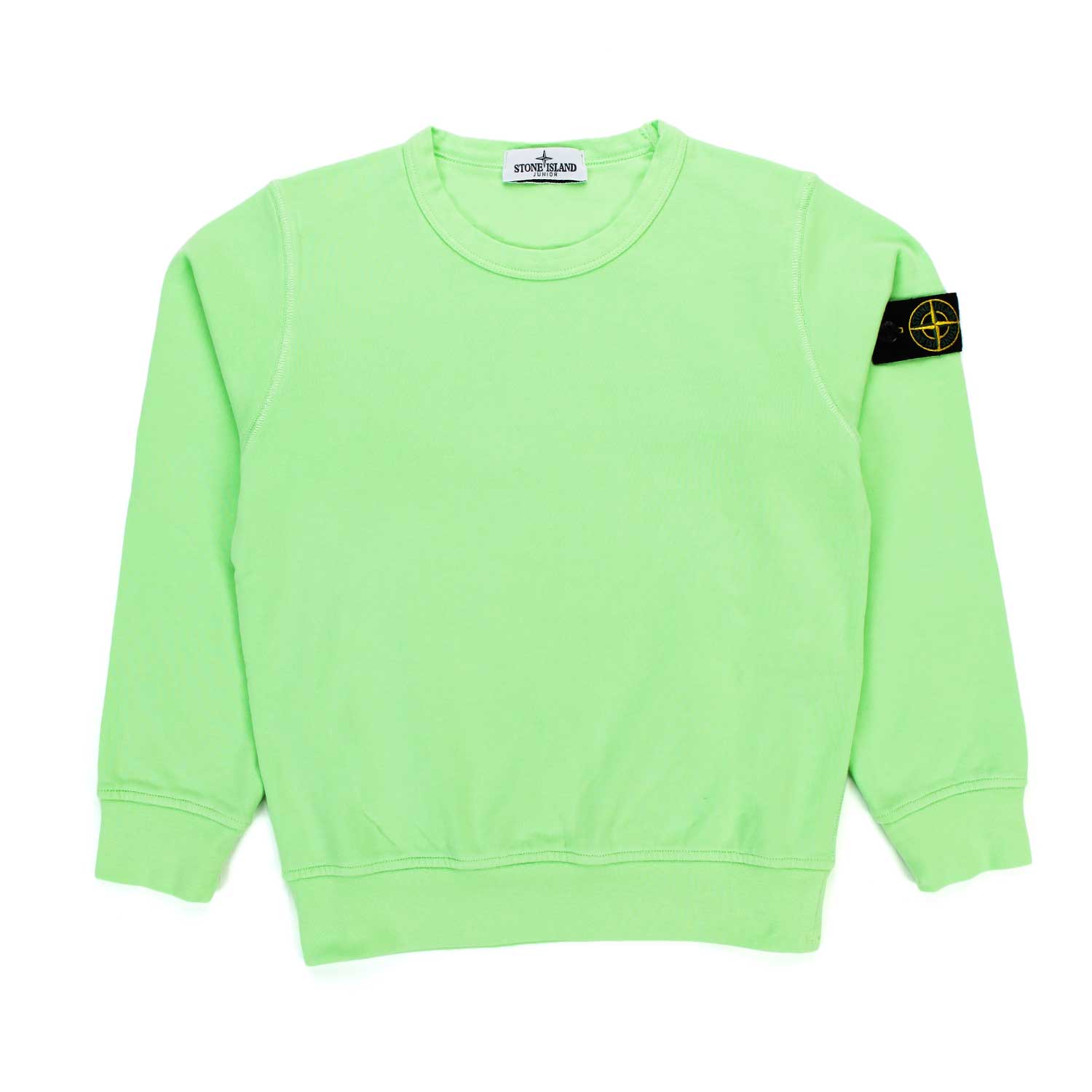 FELPA VERDE LIME CON PATCH LOGO BAMBINO E TEEN - annameglio.com abbigliamento moda