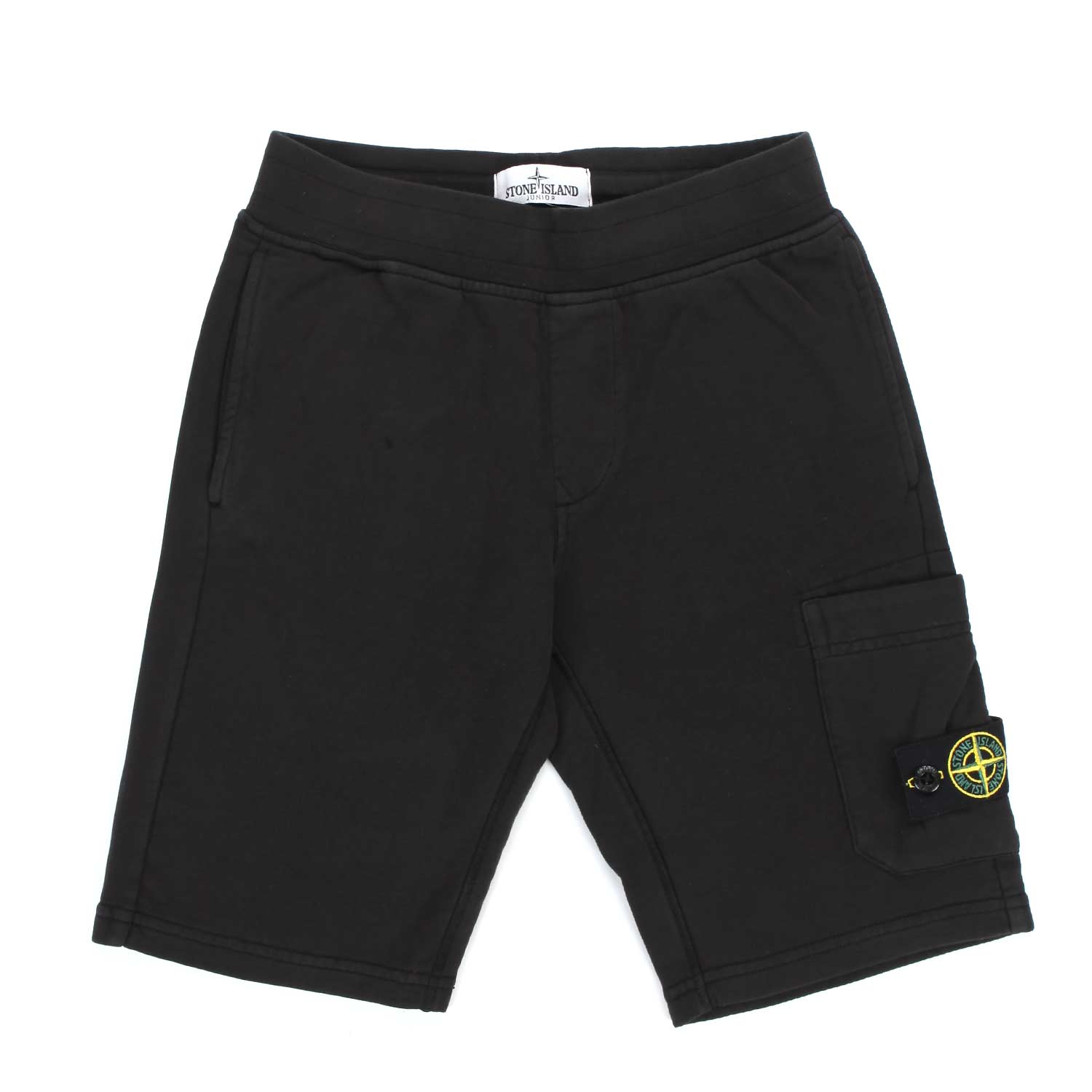 BERMUDA NERO IN FELPA CON PATCH BAMBINO E TEEN - annameglio.com abbigliamento moda