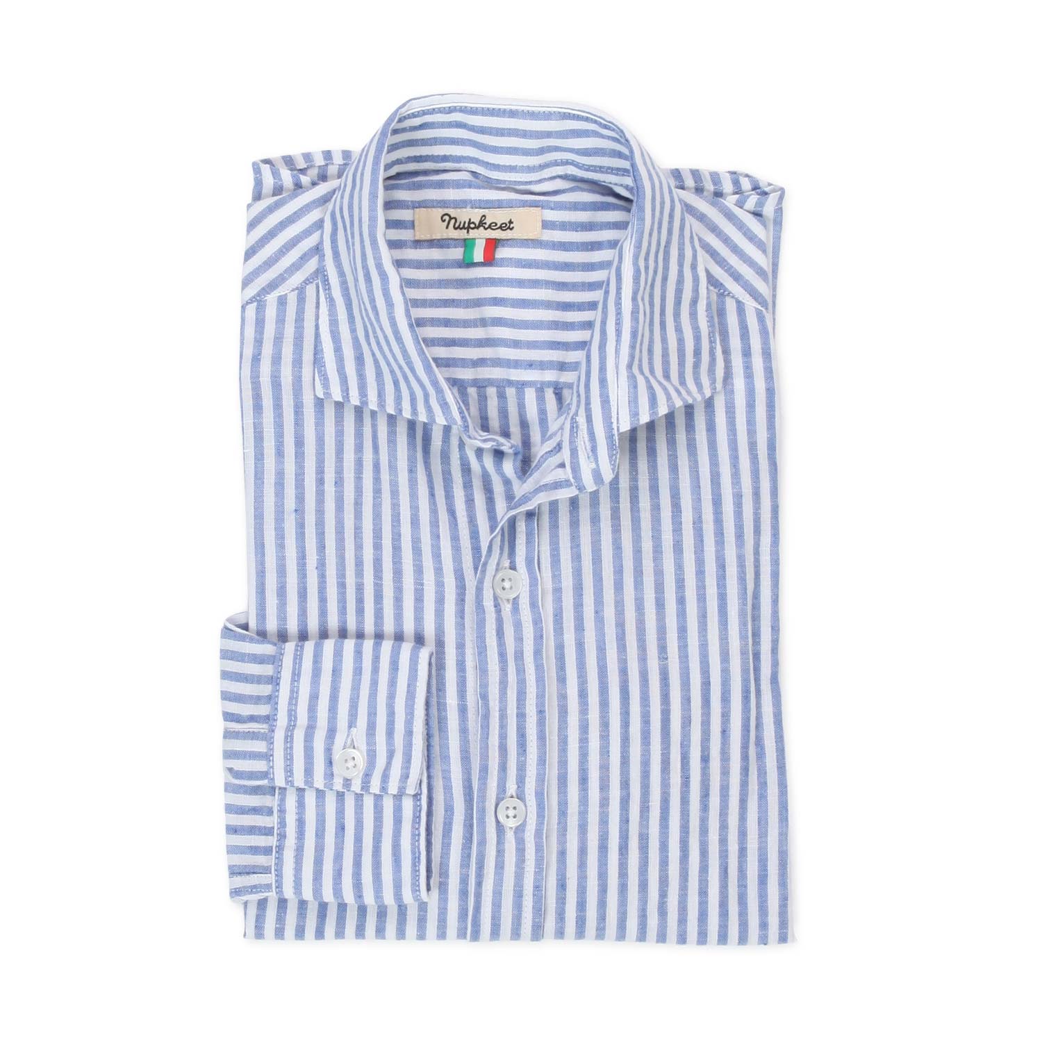 CAMICIA BIANCA E AZZURRA A RIGHE BAMBINO E TEEN - annameglio.com abbigliamento moda
