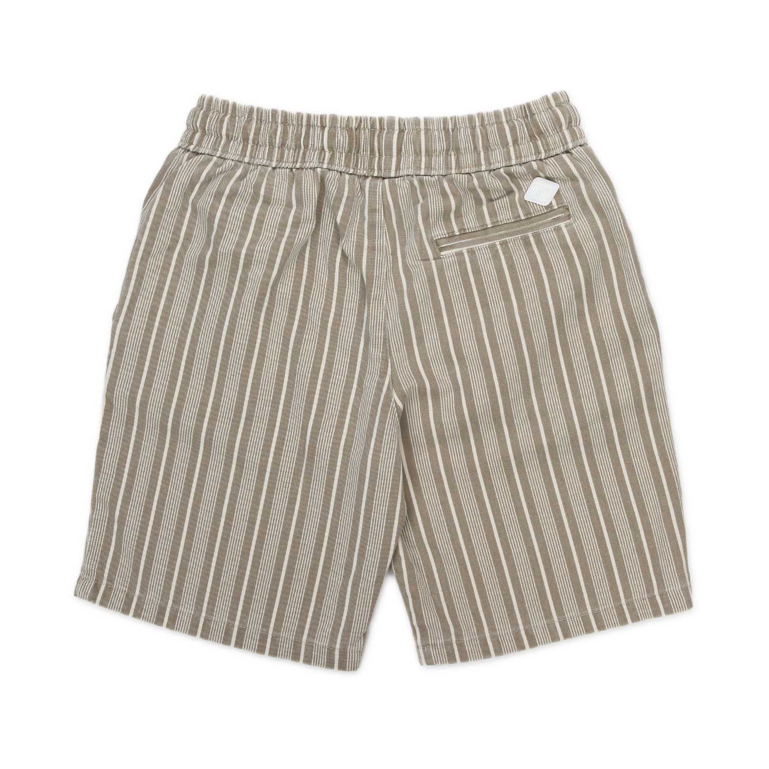 BERMUDA FANGO E PANNA A RIGHE CON COULISSE - annameglio.com abbigliamento moda