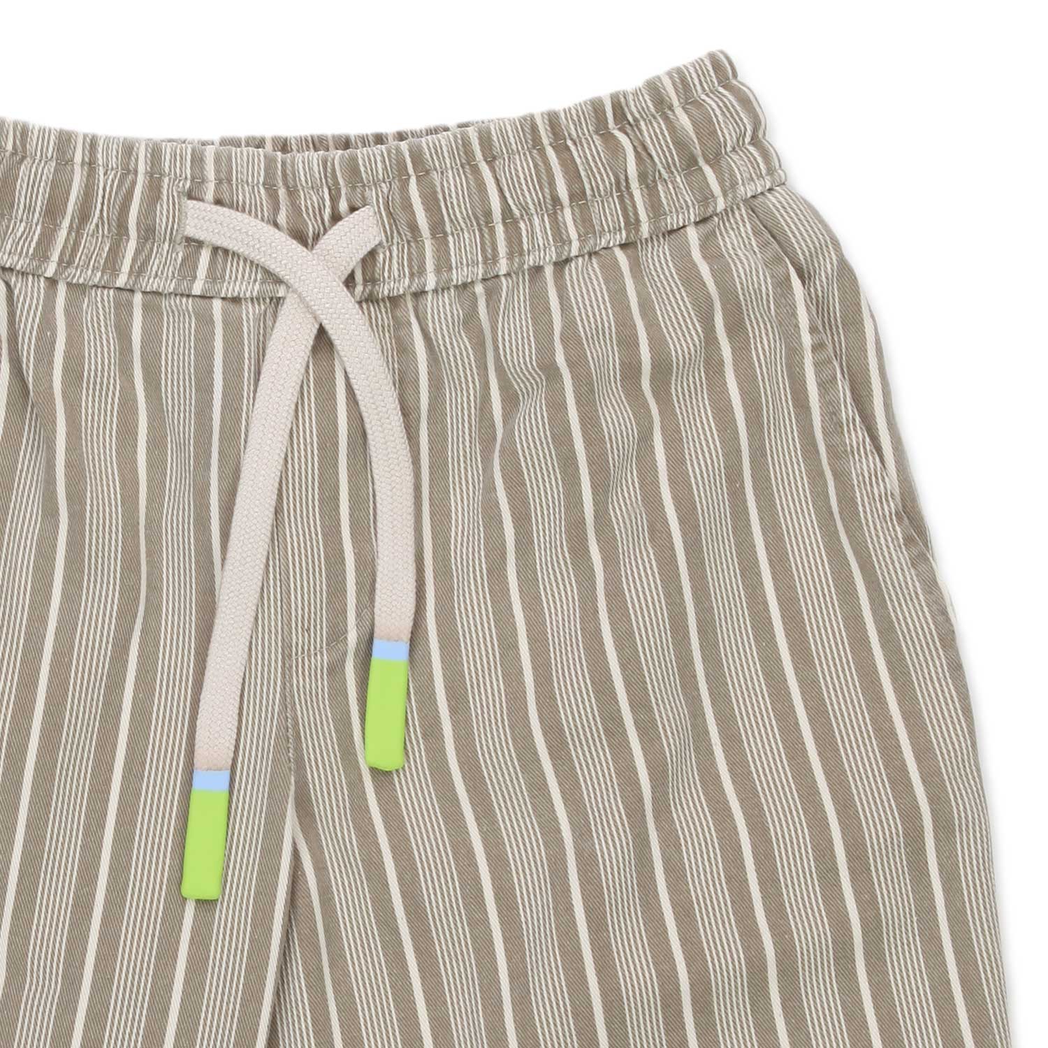 BERMUDA FANGO E PANNA A RIGHE CON COULISSE - annameglio.com abbigliamento moda