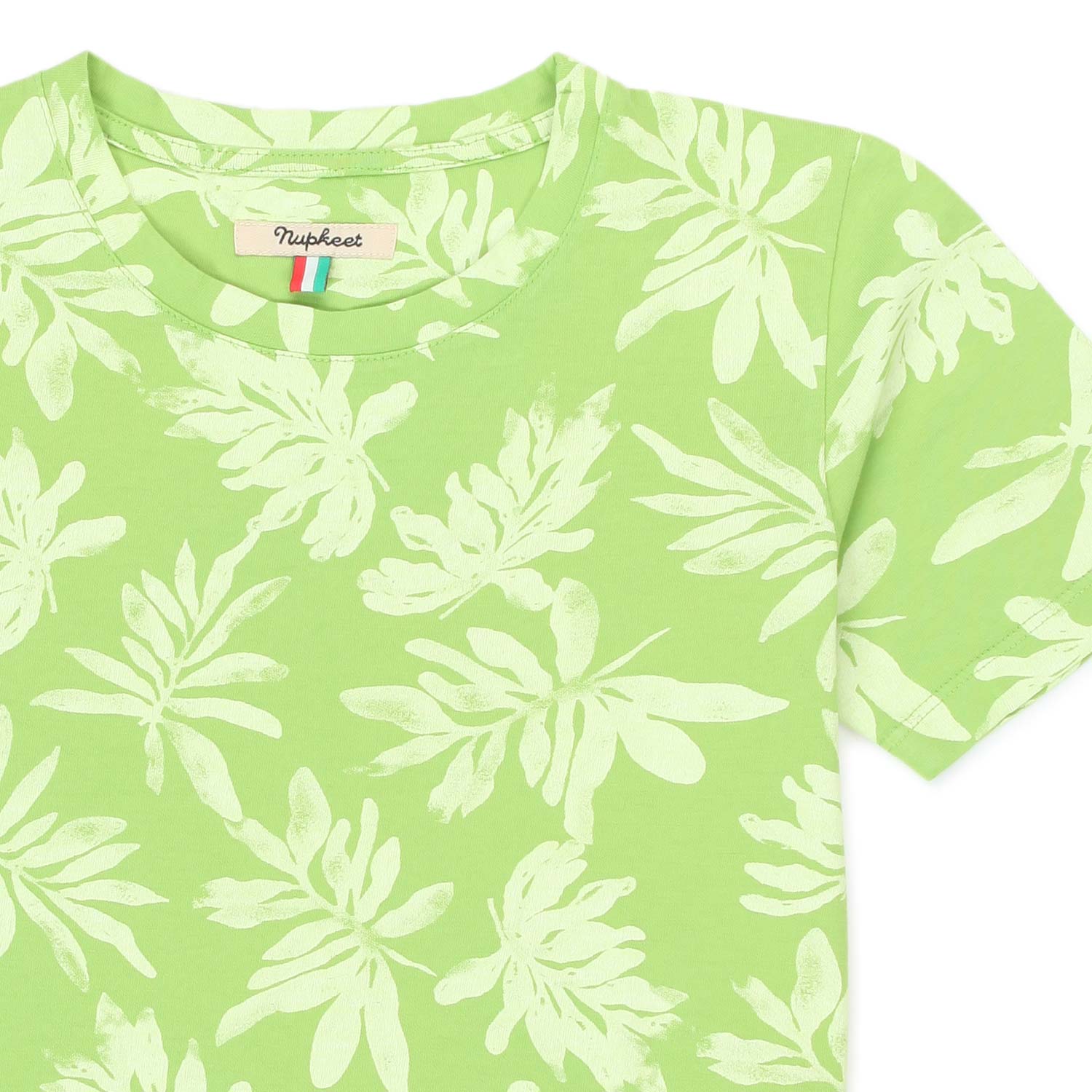 T-SHIRT VERDE CON FOGLIE BAMBINO E TEEN - annameglio.com abbigliamento moda