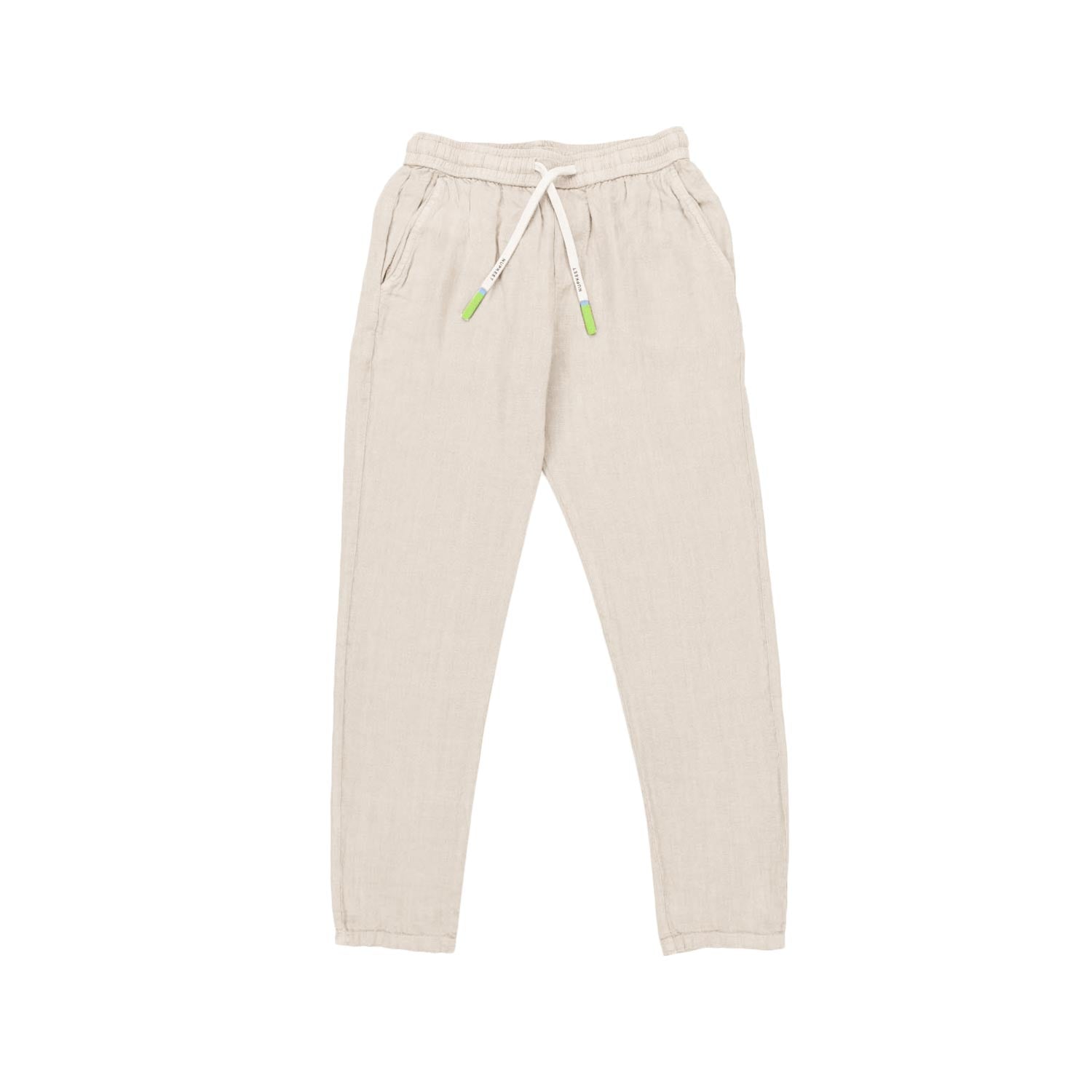 PANTALONE DI LINO BIANCO NATURALE CON COULISSE - annameglio.com abbigliamento moda