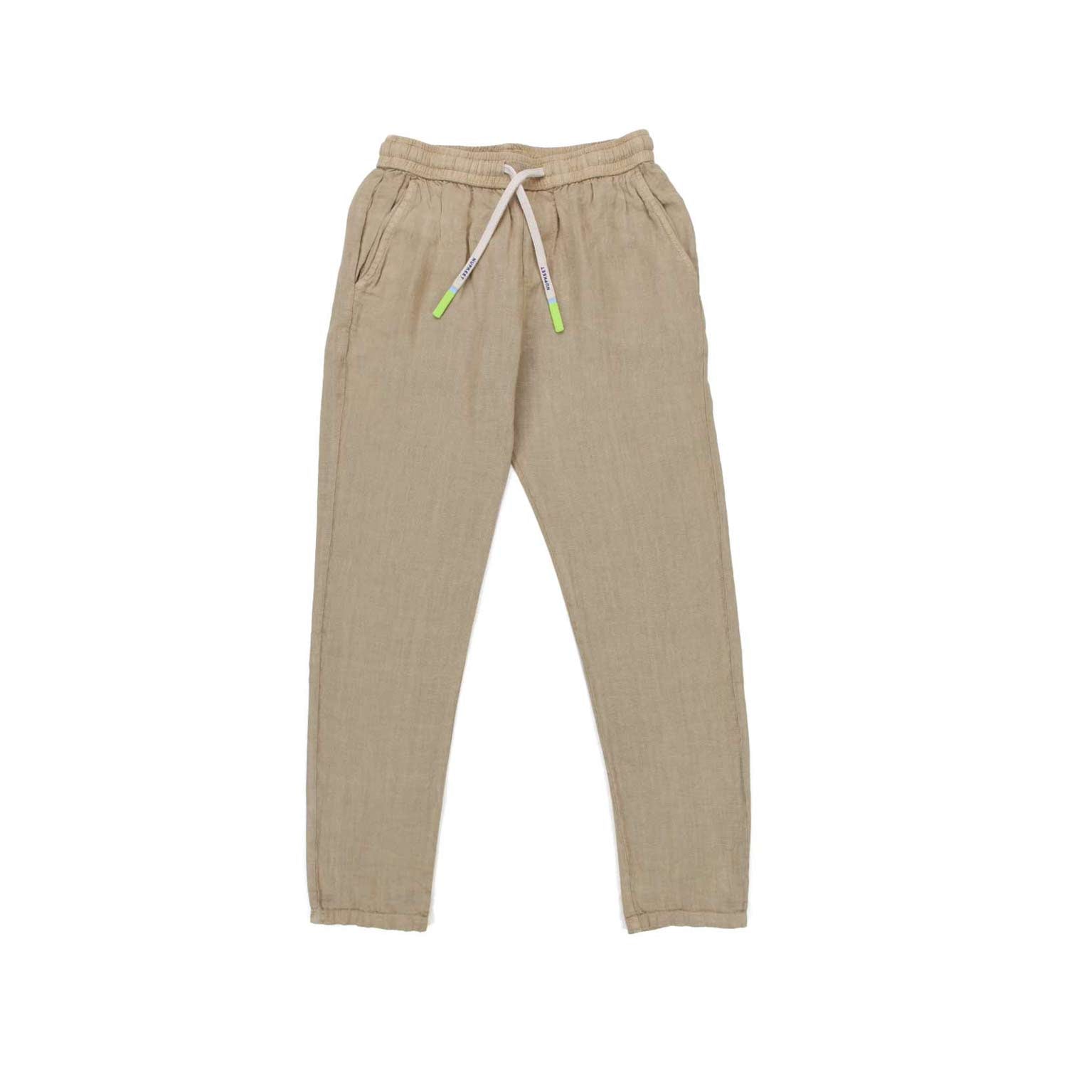 PANTALONE DI LINO BEIGE CON COULISSE - annameglio.com abbigliamento moda