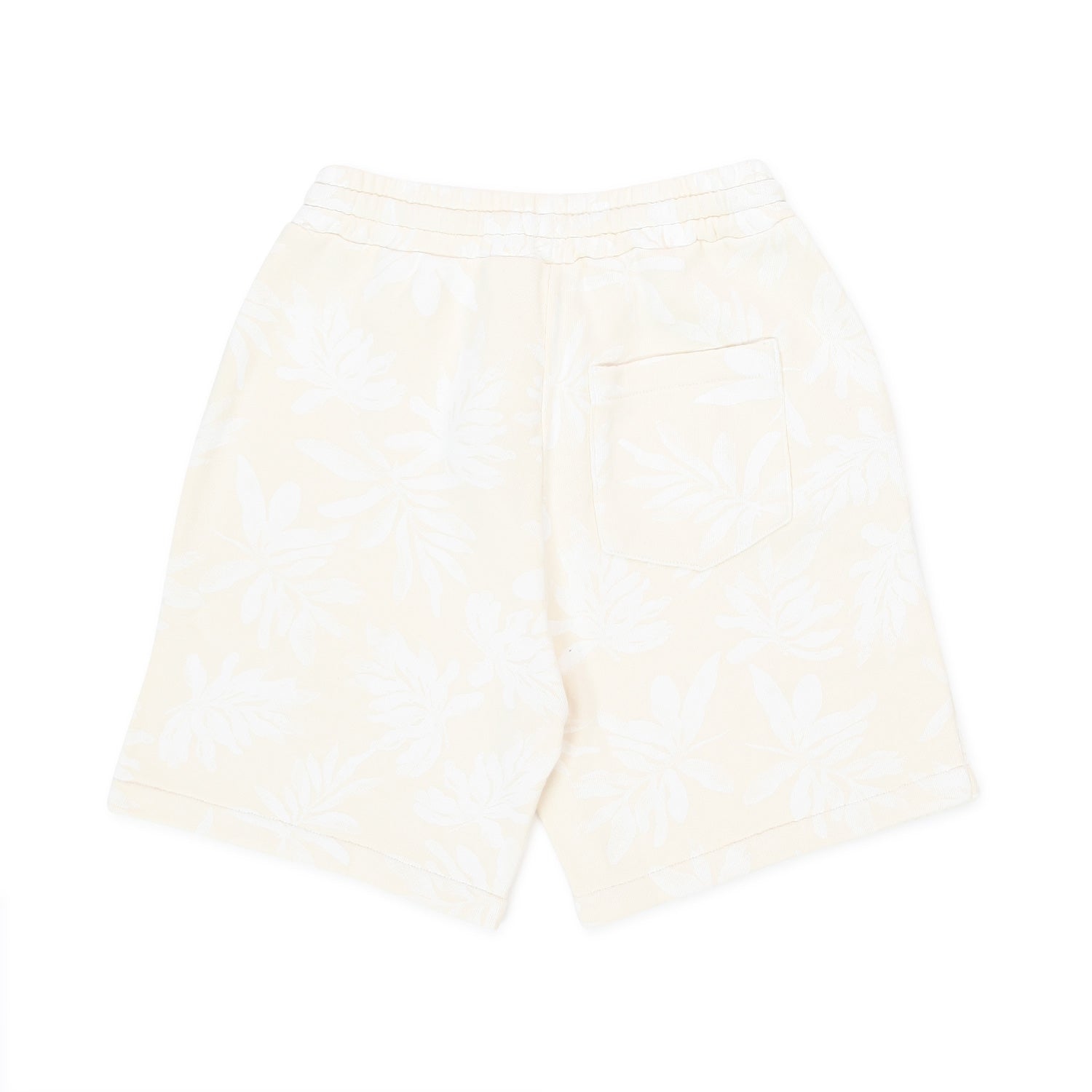 SHORTS IN FELPA PANNA CON FOGLIE BIANCHE - annameglio.com abbigliamento moda