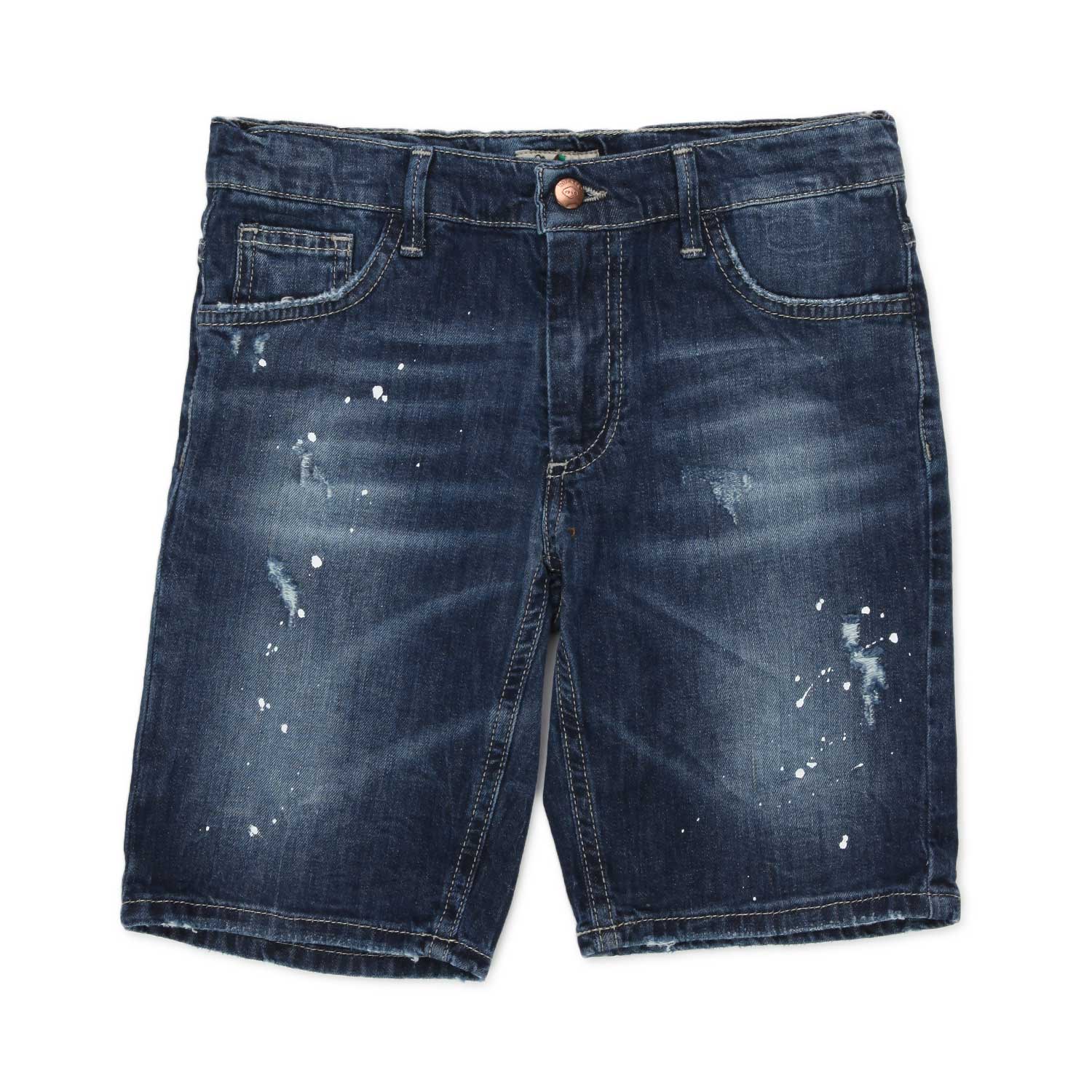 SHOTRS DI JEANS BLU SCURO STONE WASHED - annameglio.com abbigliamento moda