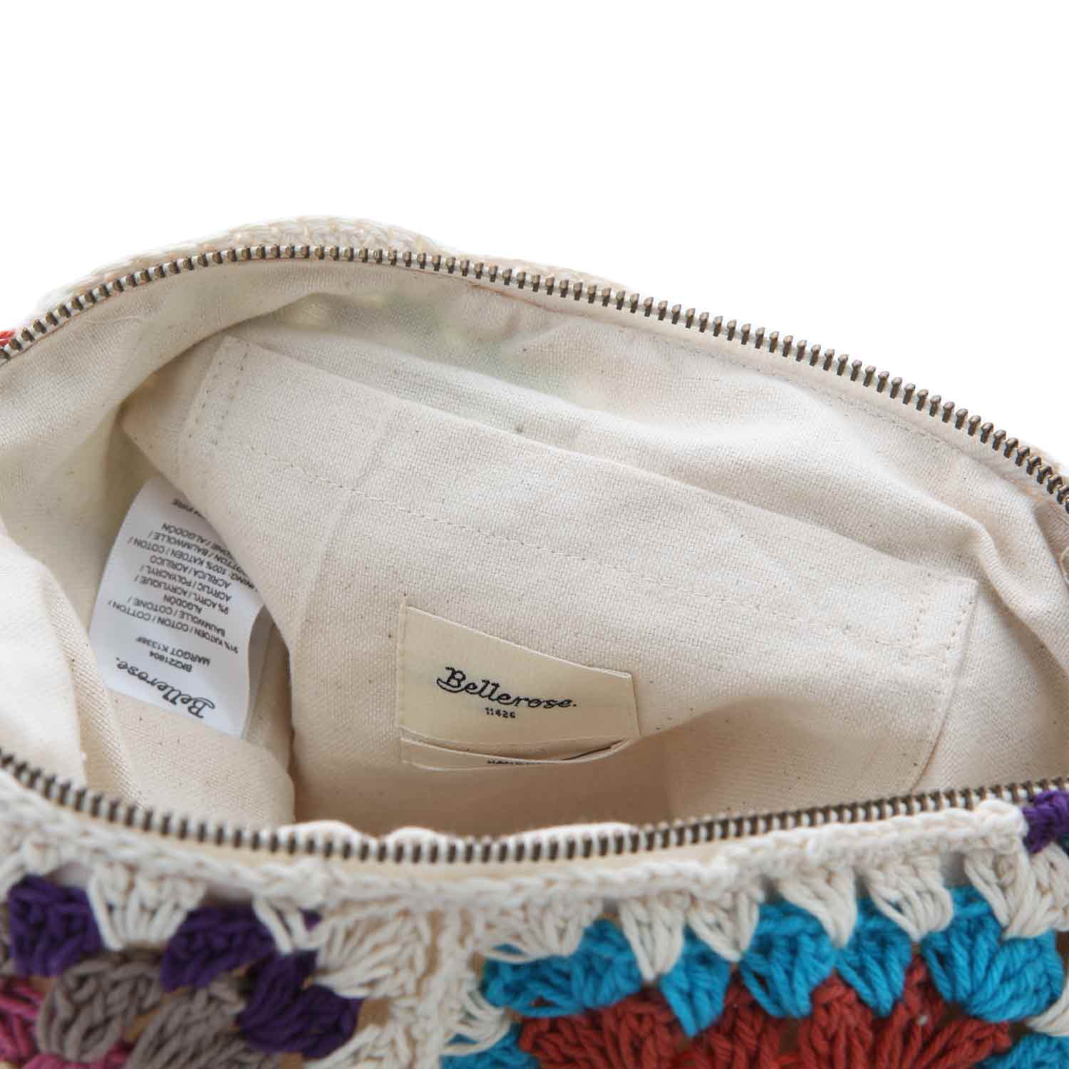 BORSA CROCHET A TRACOLLA ECRU E MULTICOLOR - annameglio.com abbigliamento moda