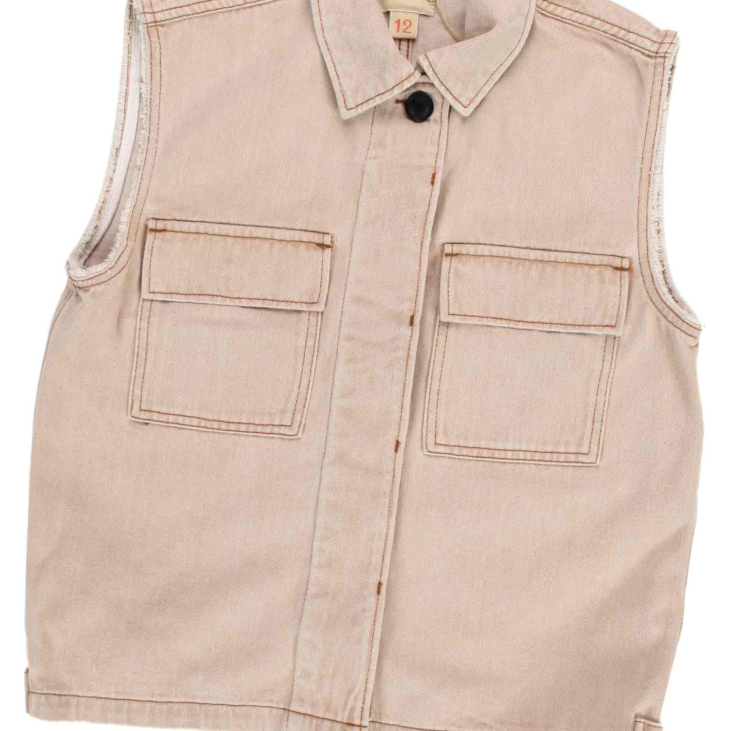 GILET DI JEANS PUMPKIN BEIGE BAMBINA E TEEN - annameglio.com abbigliamento moda