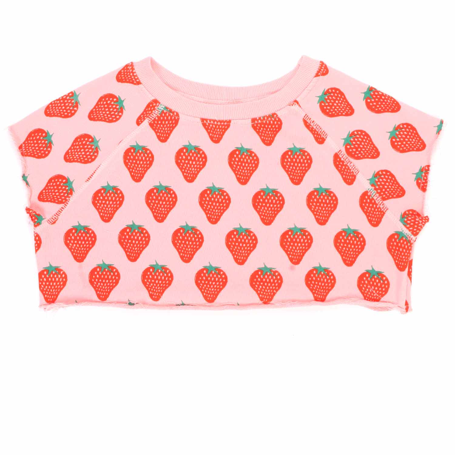 FELPA STRAWBERRY ROSA A MANICA CORTA BAMBINA - annameglio.com abbigliamento moda