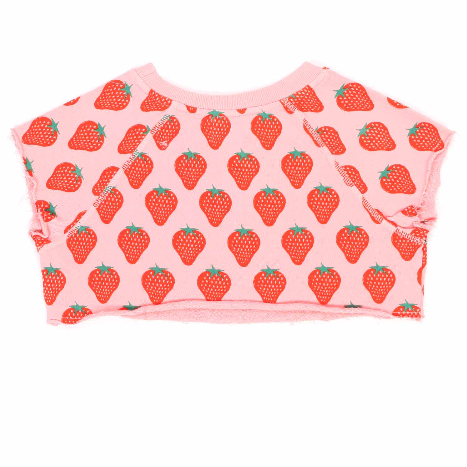 FELPA STRAWBERRY ROSA A MANICA CORTA BAMBINA - annameglio.com abbigliamento moda