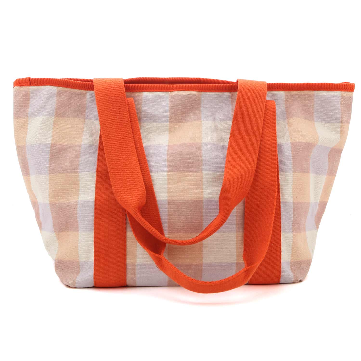BORSA SHOPPER ROSSO ARANCIATO E BEIGE - annameglio.com abbigliamento moda
