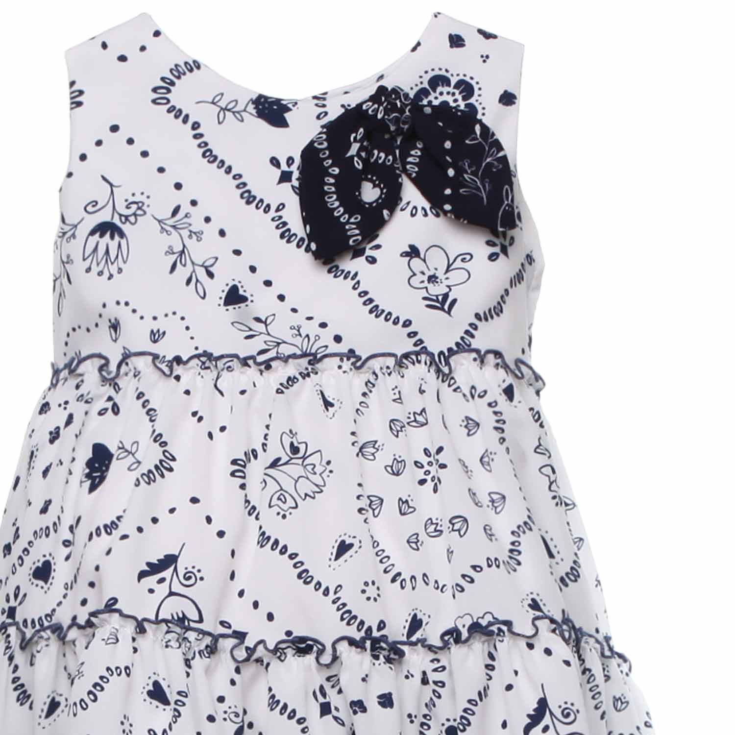 ABITO BIANCO CON FANTASIA BLU BAMBINA - annameglio.com abbigliamento moda