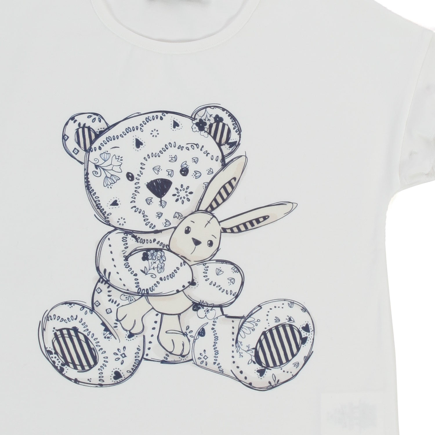 T-SHIRT BIANCA CON ORSACCHIOTTO BAMBINA - annameglio.com abbigliamento moda