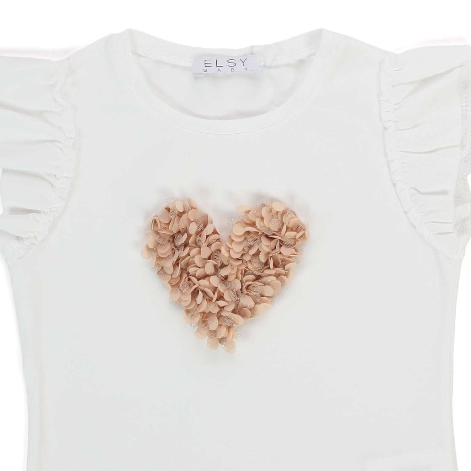 T-SHIRT BIANCA CON PATCH CUORE BAMBINA - annameglio.com abbigliamento moda