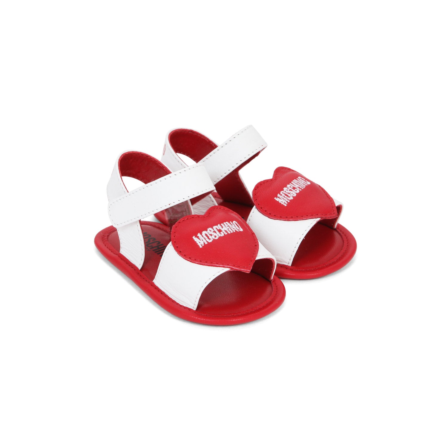 SANDALETTO BIANCO CON CUORE ROSSO NEONATA - annameglio.com abbigliamento moda