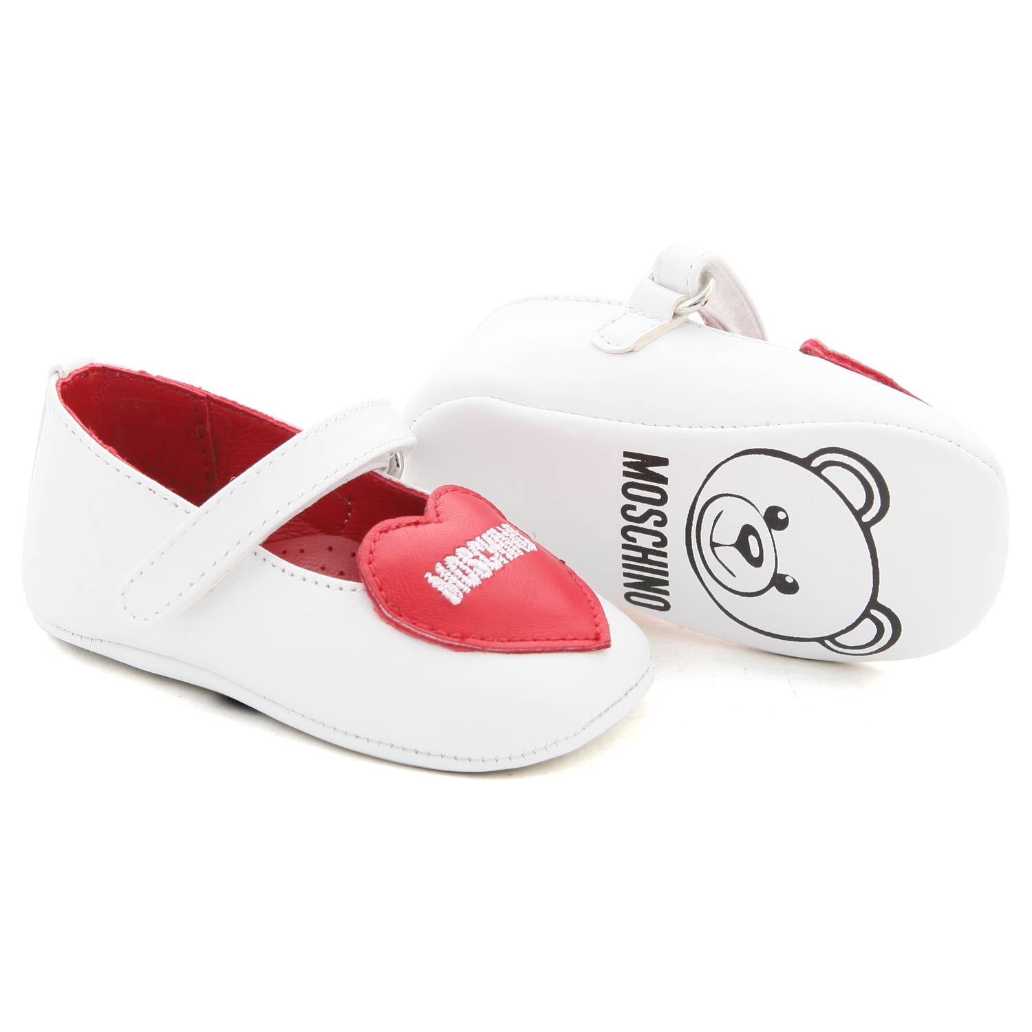 BALLERINA BIANCA CON CUORE ROSSO NEONATA - annameglio.com abbigliamento moda