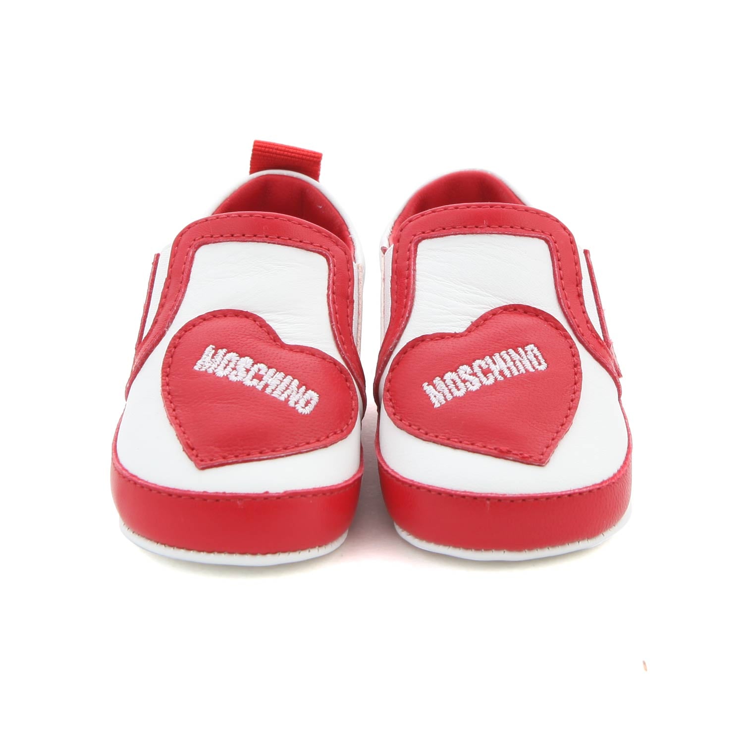 SNEAKER BIANCA CON CUORE ROSSO NEONATA - annameglio.com abbigliamento moda