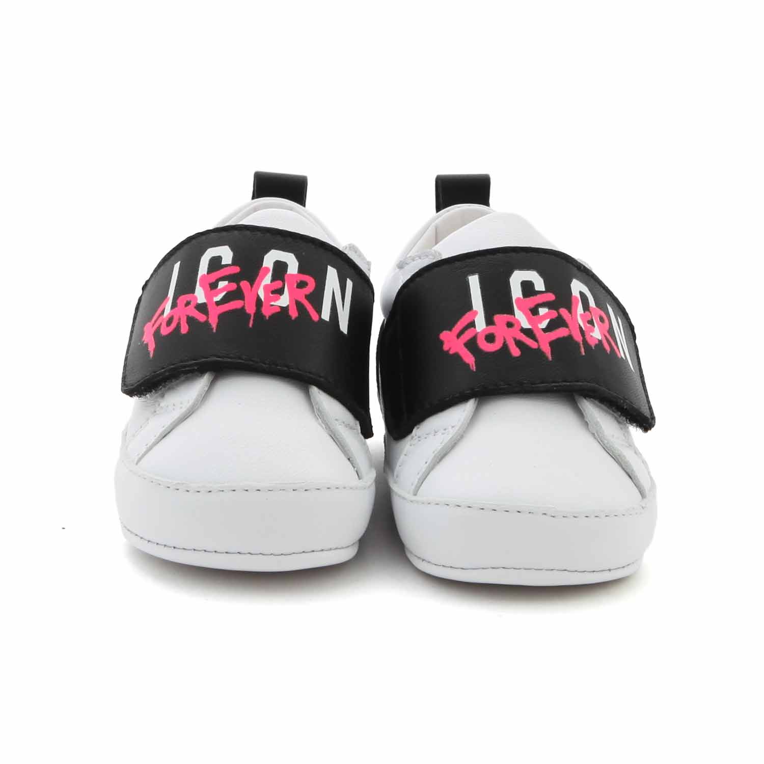 SNEAKER D2 A STRAPPO BIANCA E NERA NEONATA - annameglio.com abbigliamento moda