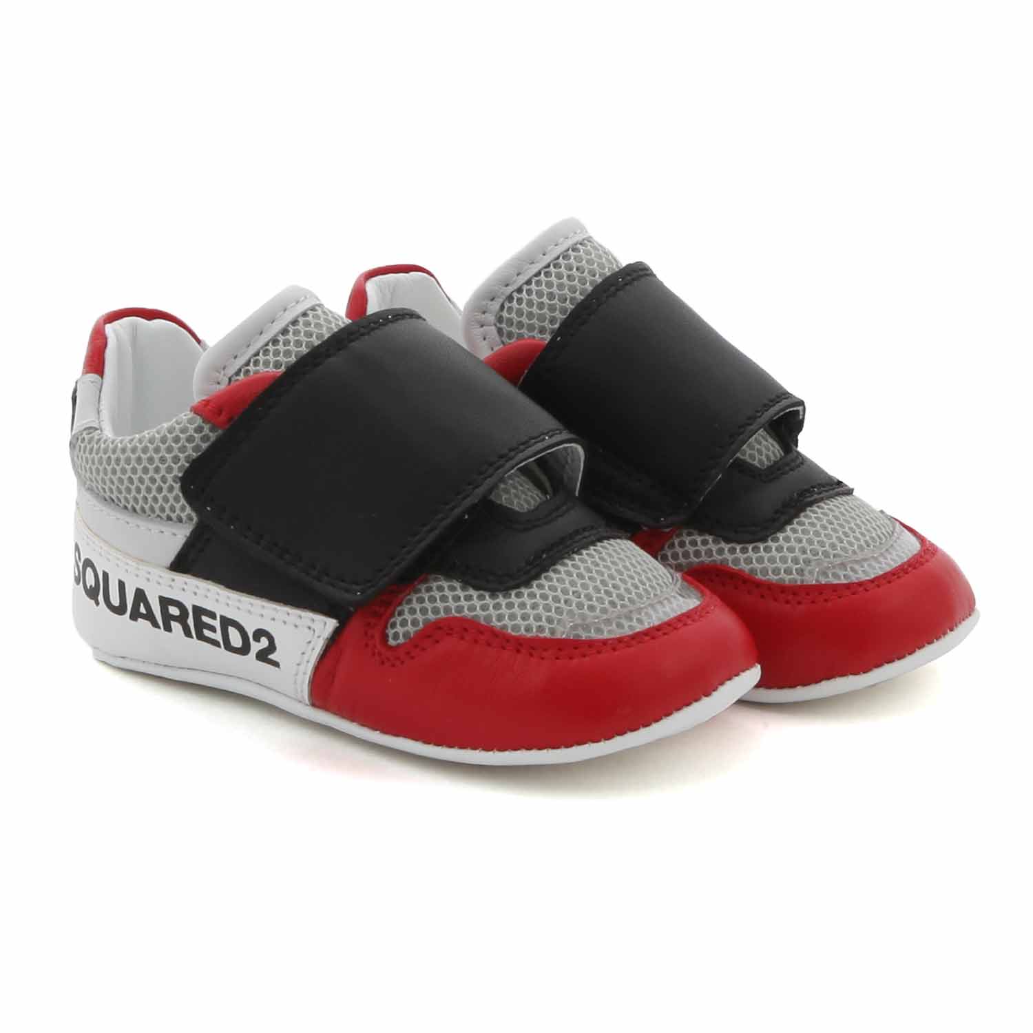 SNEAKER D2 A STRAPPO BIANCA, ROSSA E NERA NEONATO - annameglio.com abbigliamento moda