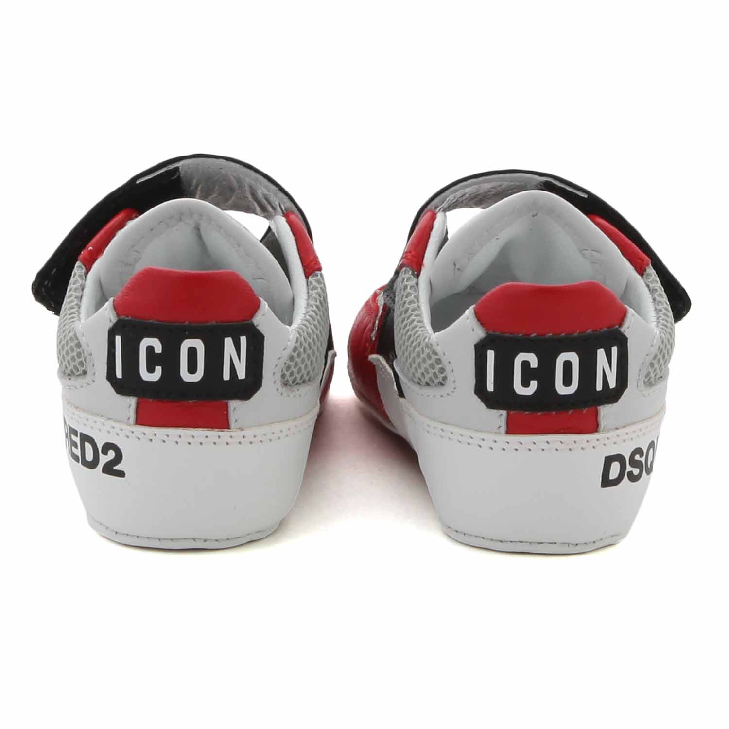 SNEAKER D2 A STRAPPO BIANCA, ROSSA E NERA NEONATO - annameglio.com abbigliamento moda