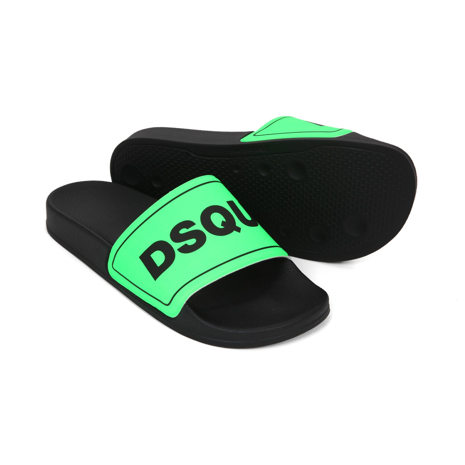 SLIDES UNISEX NERE E VERDE FLUO TEENAGER - annameglio.com abbigliamento moda