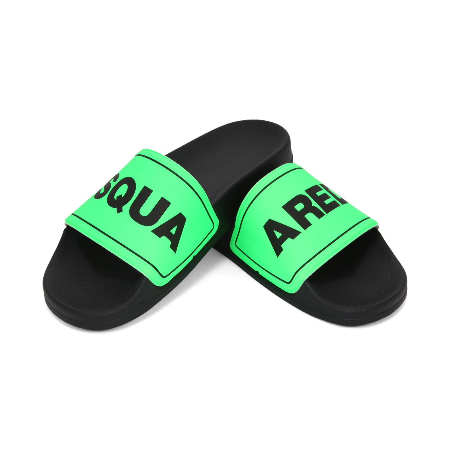 SLIDES UNISEX NERE E VERDE FLUO TEENAGER - annameglio.com abbigliamento moda