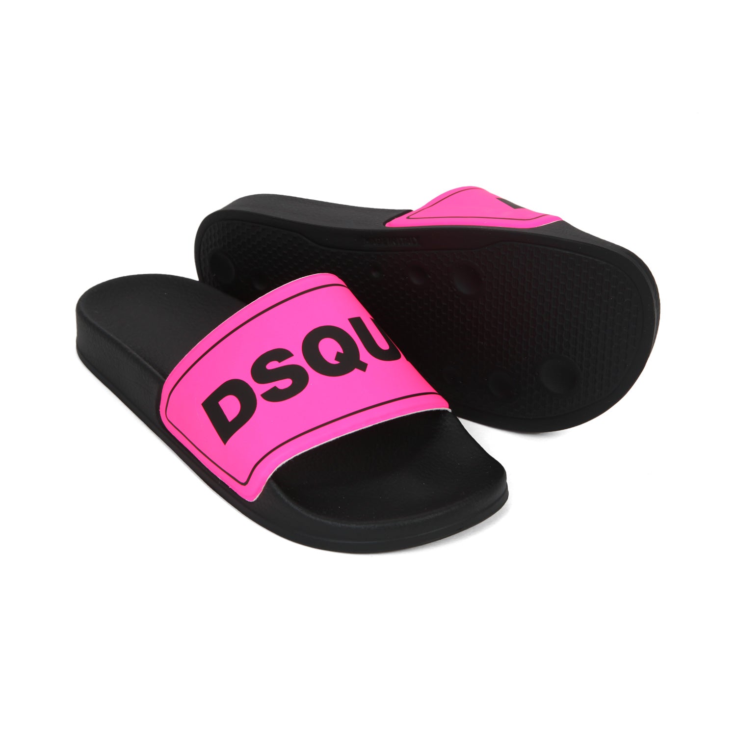 SLIDES NERE E FUCSIA FLUO TEENAGER - annameglio.com abbigliamento moda