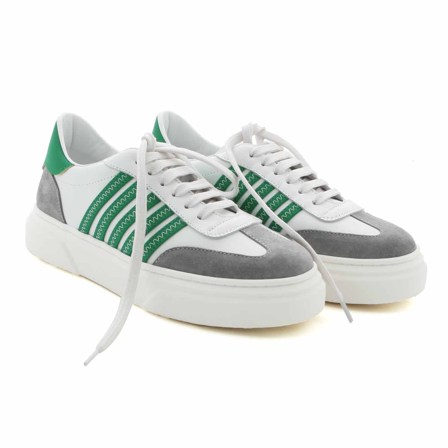 SNEAKER D2 BIANCA, VERDE E GRIGIA TEENAGER - annameglio.com abbigliamento moda