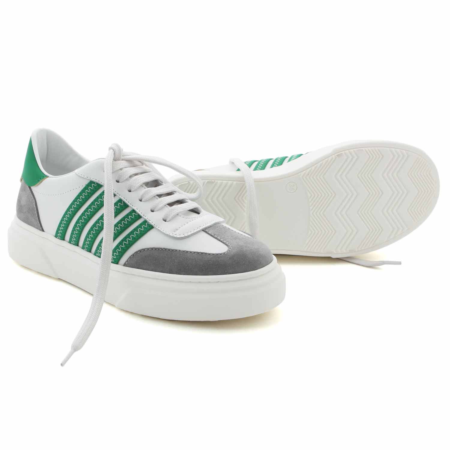 SNEAKER D2 BIANCA, VERDE E GRIGIA TEENAGER - annameglio.com abbigliamento moda