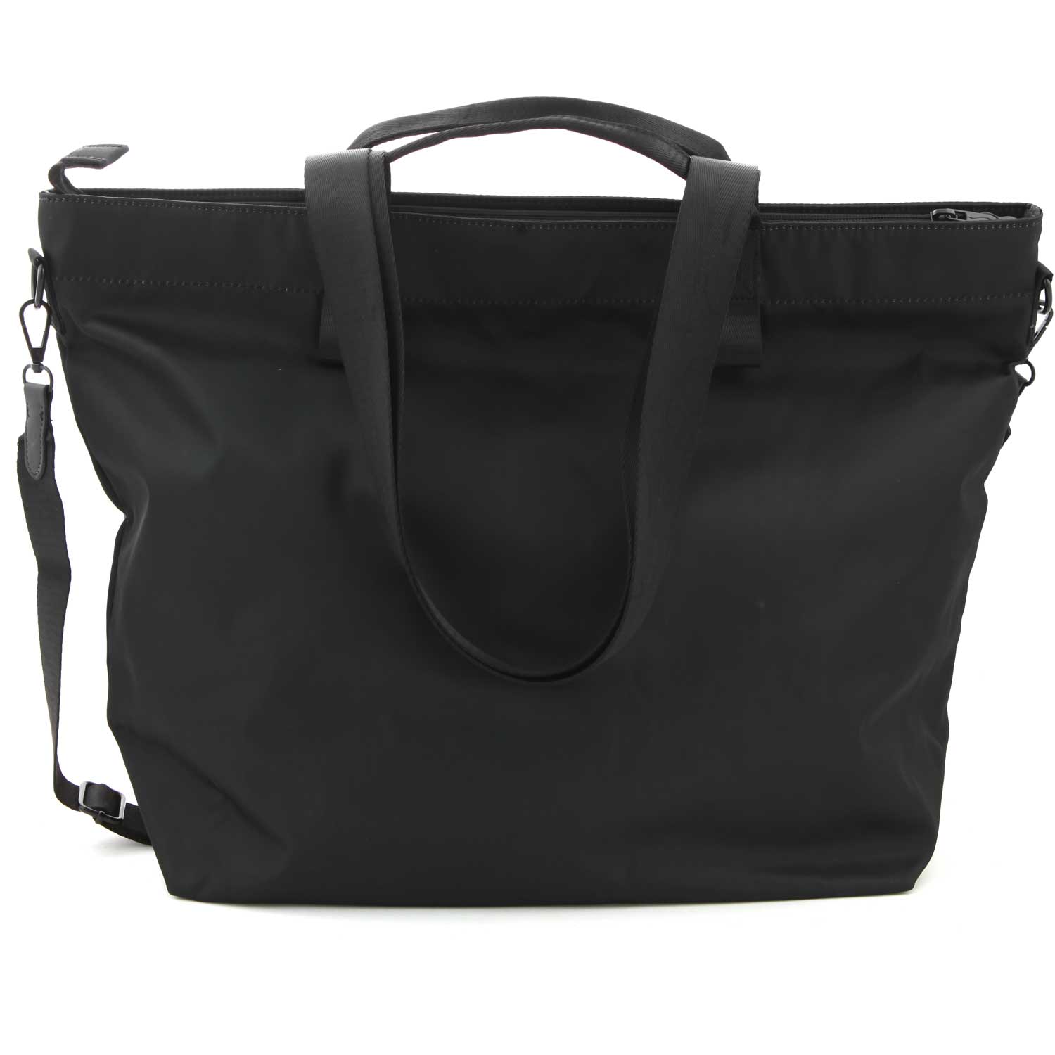 BORSA SHOPPER NERA CON FIAMME FUCSIA - annameglio.com abbigliamento moda