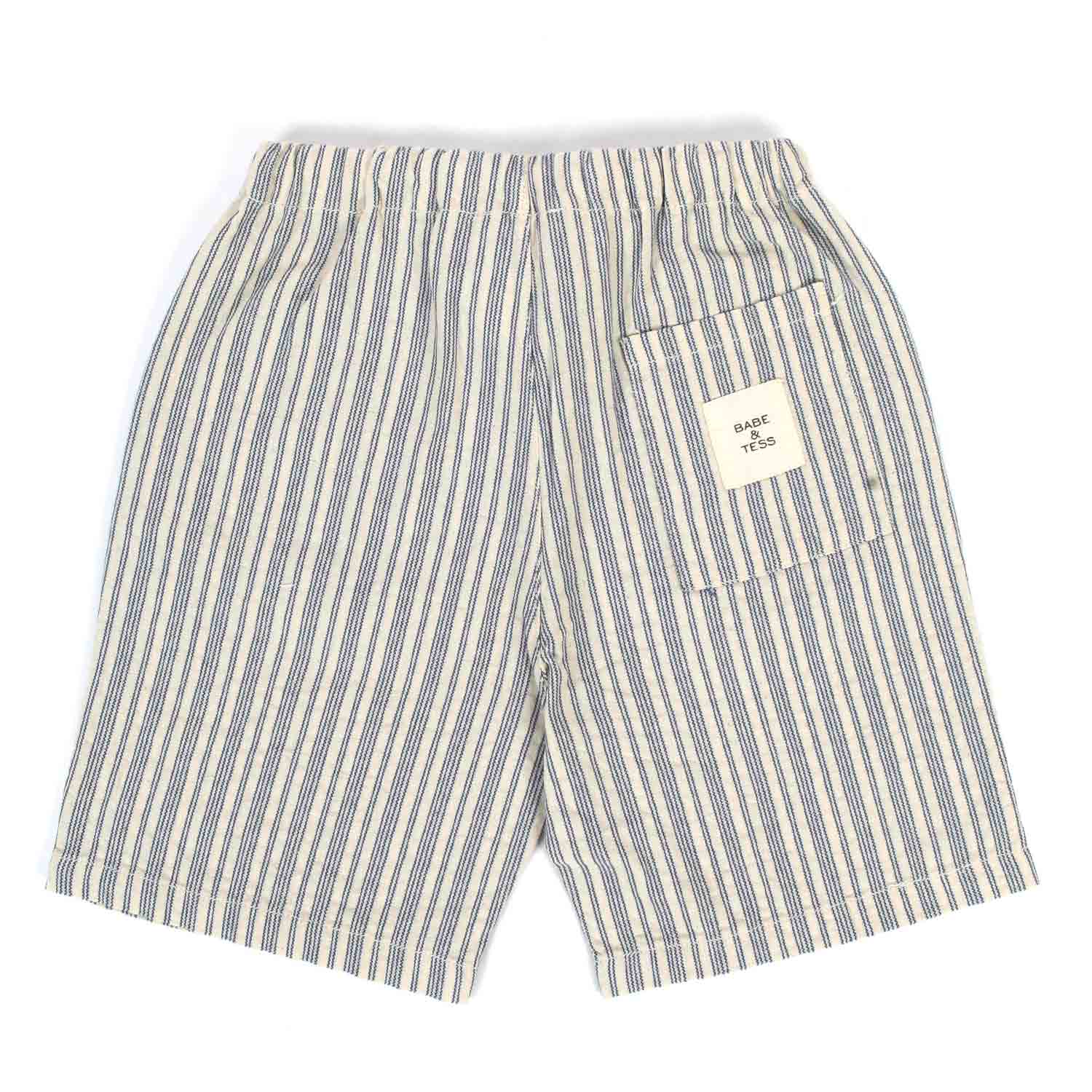 BERMUDA BIANCO NATURALE A RIGHE BLU BAMBINO - annameglio.com abbigliamento moda