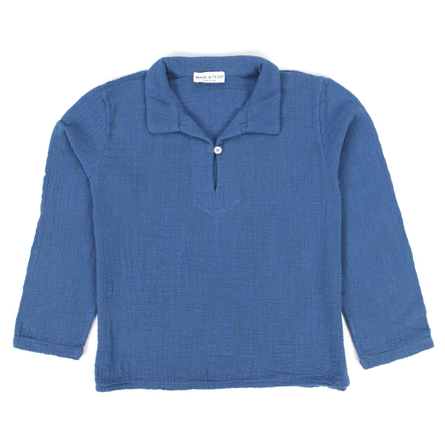 T-SHIRT LUNGA AZZURRA BAMBINO E BEBÈ - annameglio.com abbigliamento moda