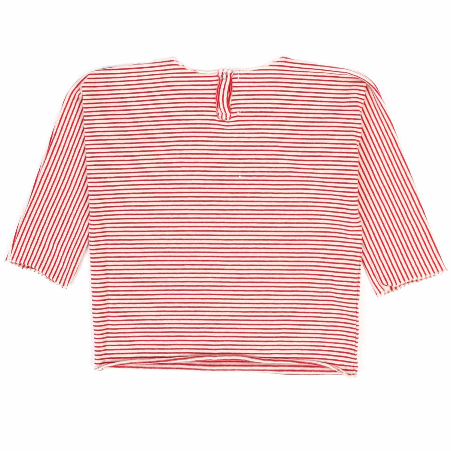 T-SHIRT LUNGA BIANCA E ROSSA A RIGHE BABY UNISEX - annameglio.com abbigliamento moda