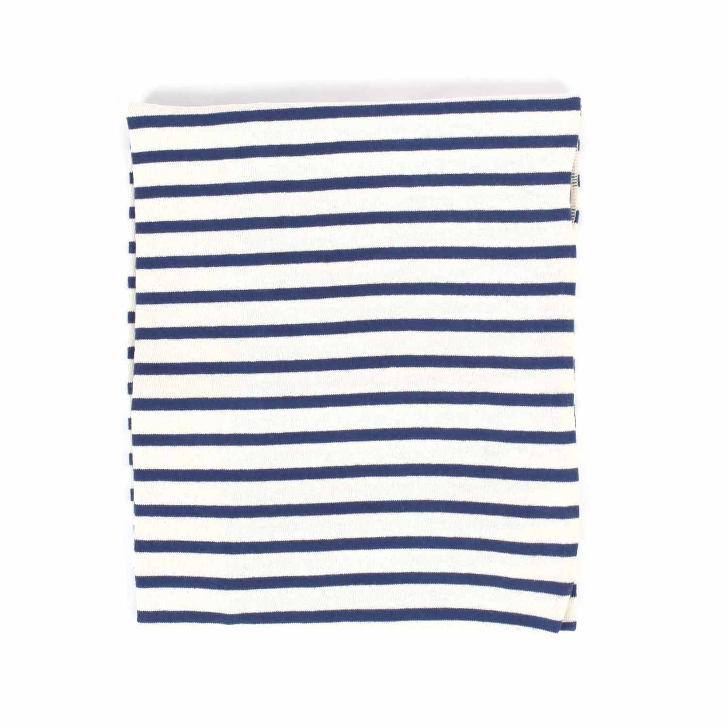 COPERTA UNISEX BIANCO CALDO E BLU A RIGHE - annameglio.com abbigliamento moda