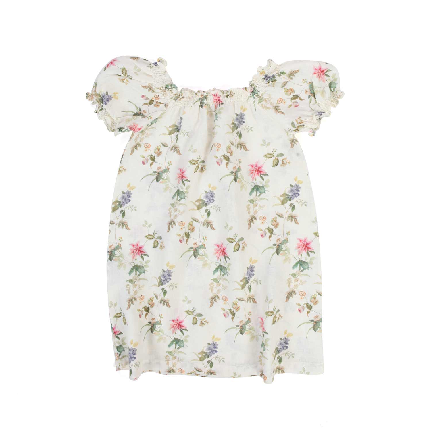 ABITO BIANCO NATURALE CON FIORI BAMBINA - annameglio.com abbigliamento moda
