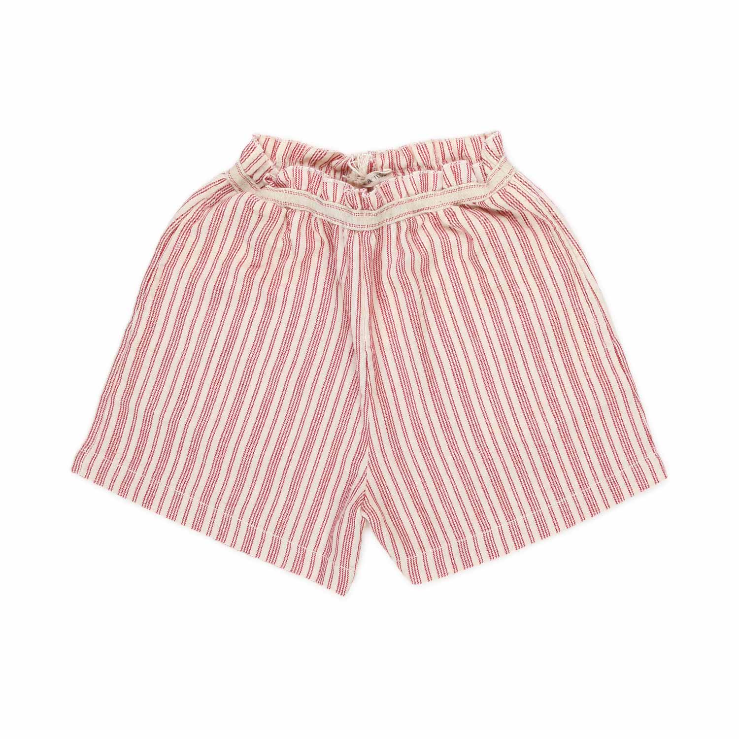 SHORTS BIANCO PANNA E ROSSO A RIGHE BAMBINA - annameglio.com abbigliamento moda