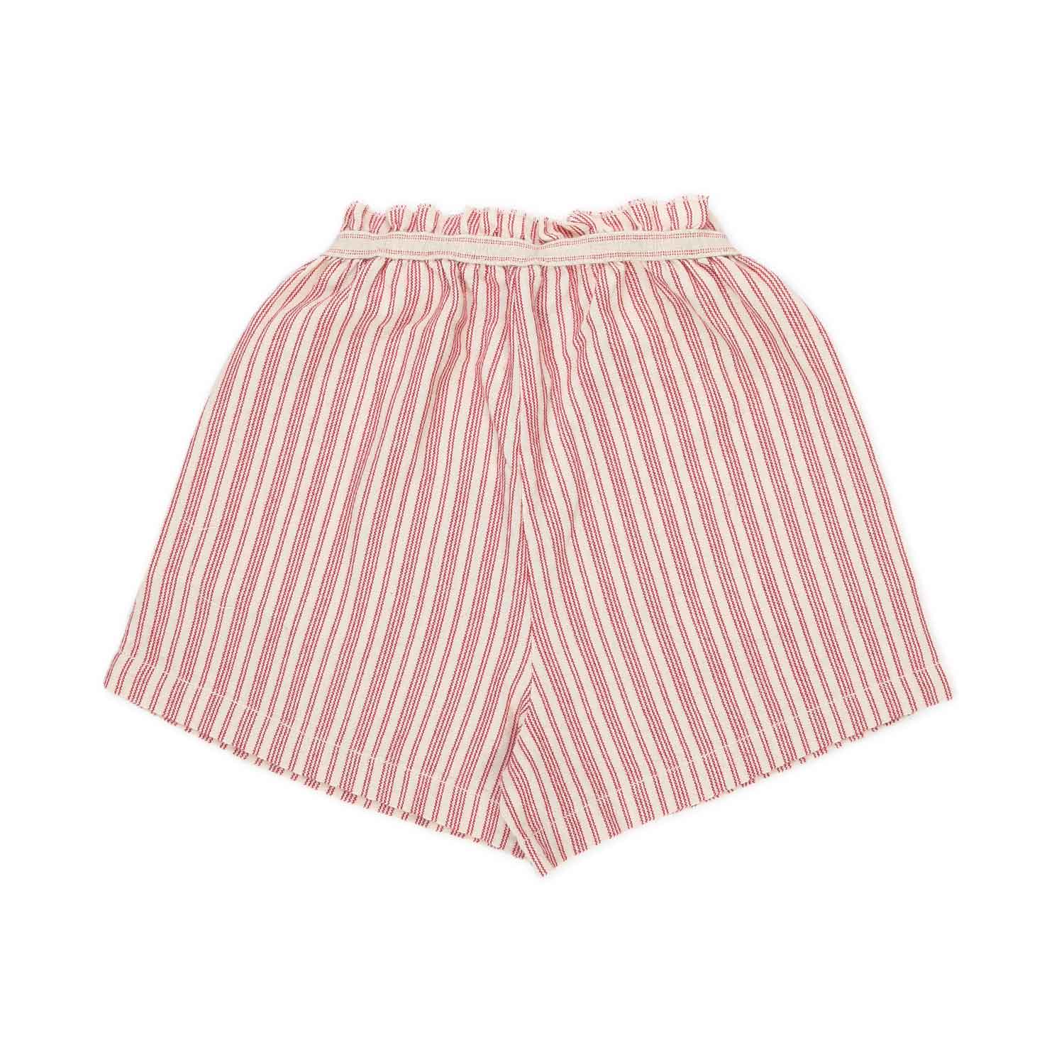 SHORTS BIANCO PANNA E ROSSO A RIGHE BAMBINA - annameglio.com abbigliamento moda