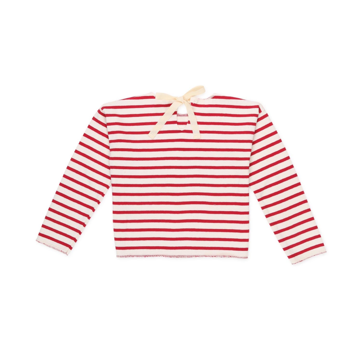 T-SHIRT LUNGA BIANCA E ROSSA A RIGHE BAMBINA - annameglio.com abbigliamento moda