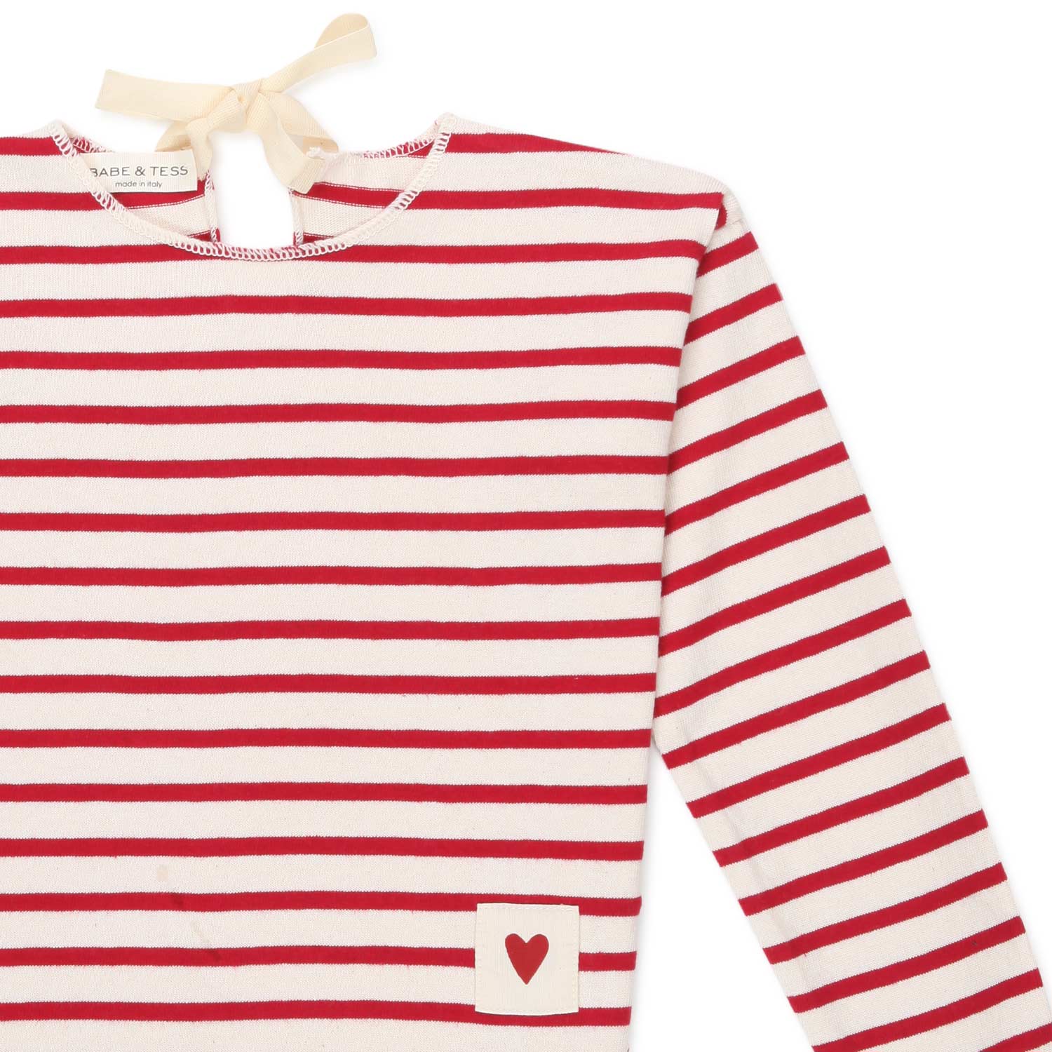 T-SHIRT LUNGA BIANCA E ROSSA A RIGHE BAMBINA - annameglio.com abbigliamento moda