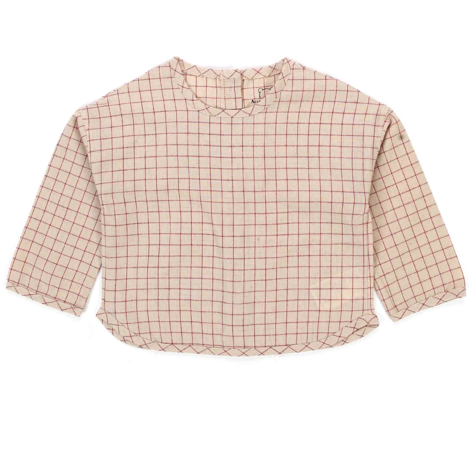 MINI BLUSA BEIGE A QUADRETTI BAMBINA BABY - annameglio.com abbigliamento moda