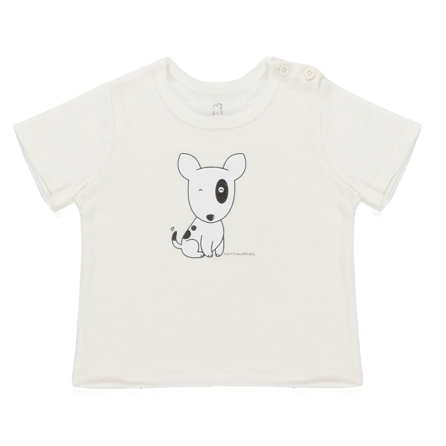T-SHIRT BIANCO CALDO CON STAMPA BEBÈ UNISEX - annameglio.com abbigliamento moda