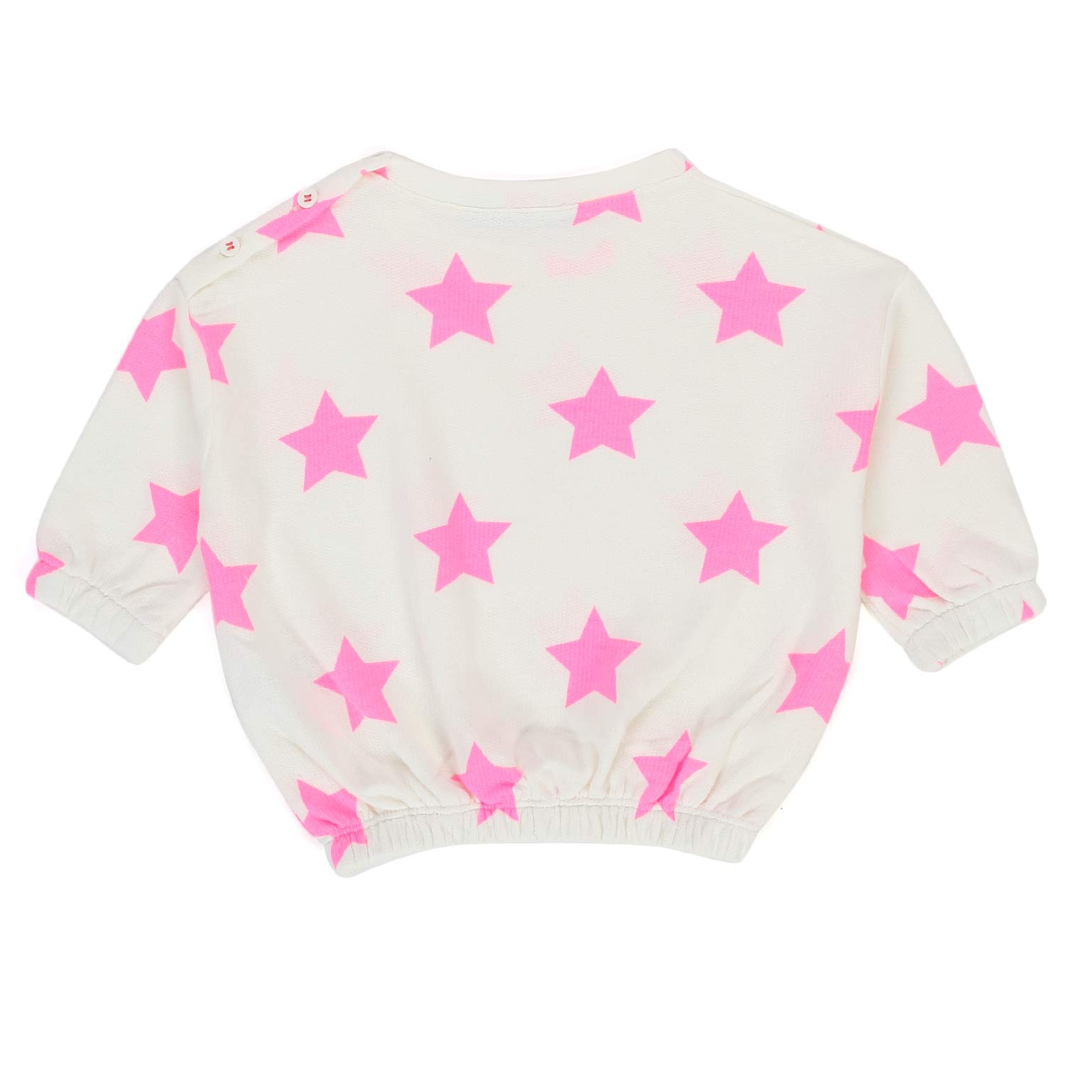 FELPA BIANCA CON STELLE FUCSIA BAMBINA BABY - annameglio.com abbigliamento moda