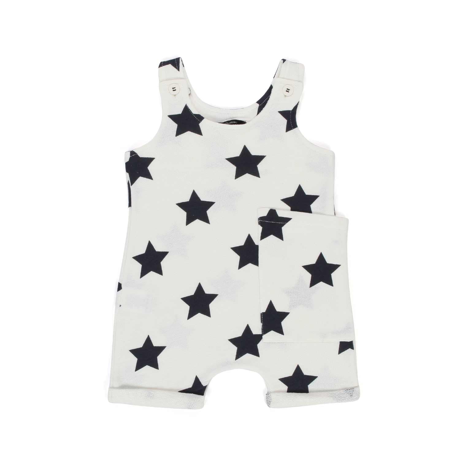 SALOPETTE BIANCA CON STELLE NERE BEBÈ - annameglio.com abbigliamento moda