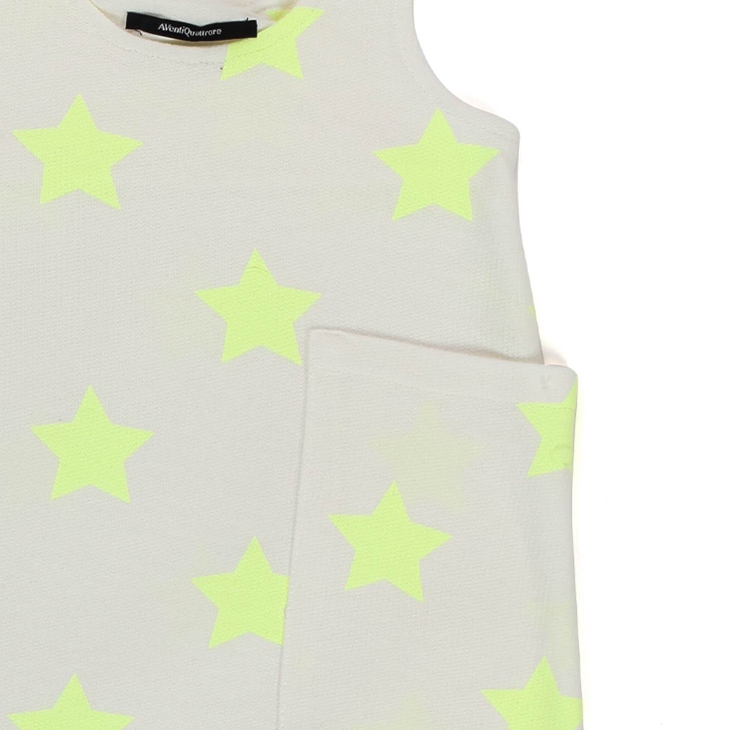 SALOPETTE BIANCA CON STELLE GIALLO FLUO BEBÈ - annameglio.com abbigliamento moda