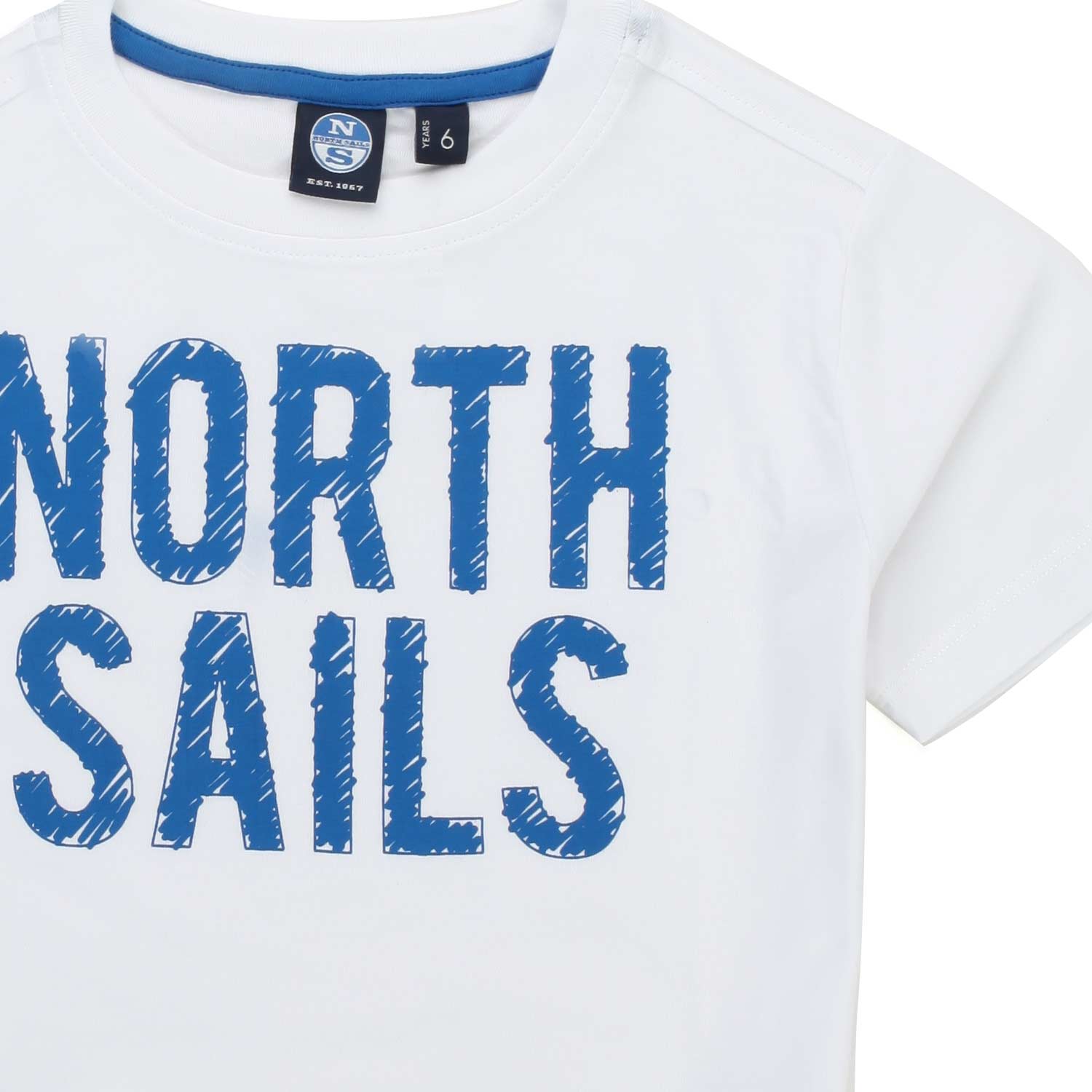 T-SHIRT BIANCA CON LOGO AZZURRO - annameglio.com abbigliamento moda