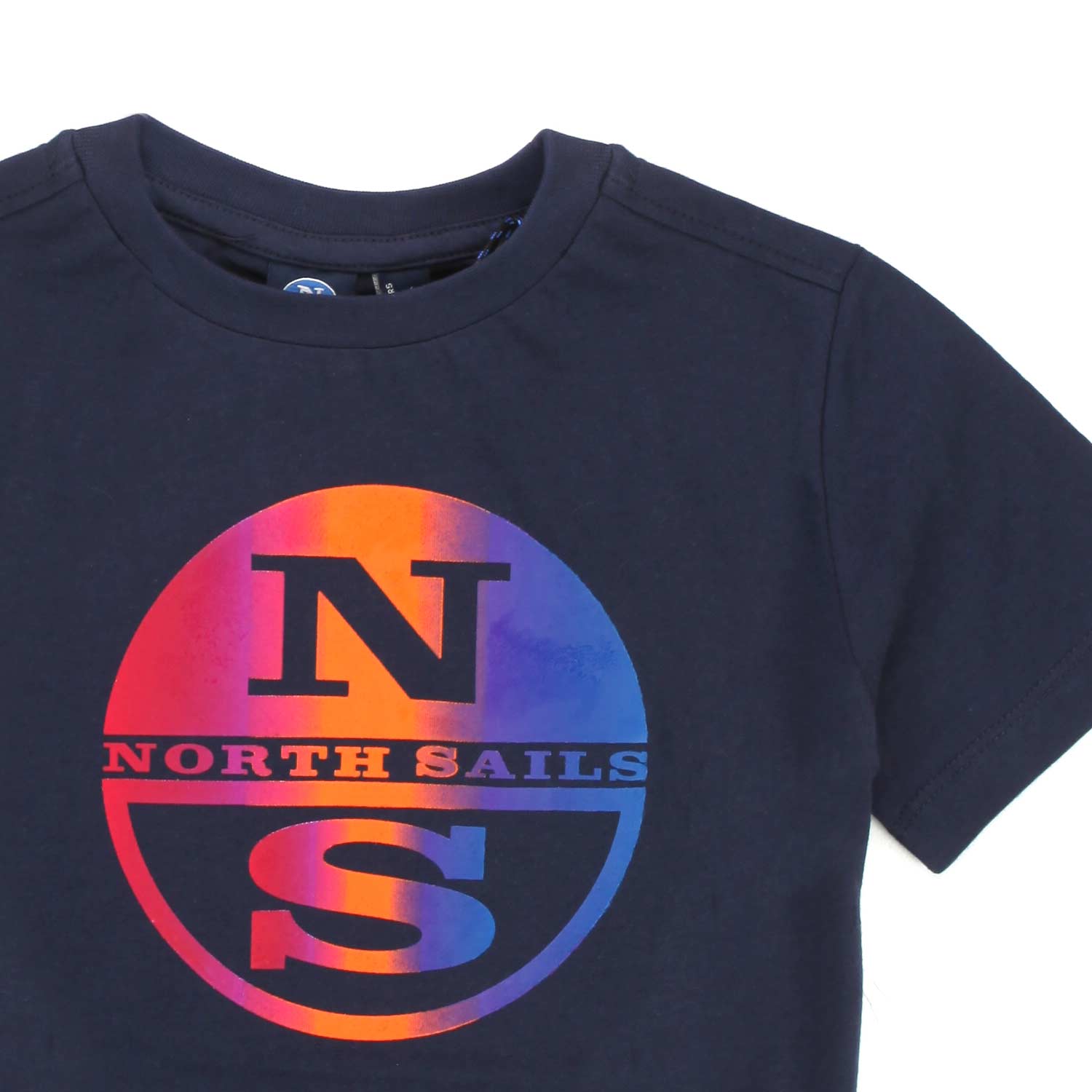 T-SHIRT BLU NAVY CON MAXI LOGO MULTICOLOR - annameglio.com abbigliamento moda