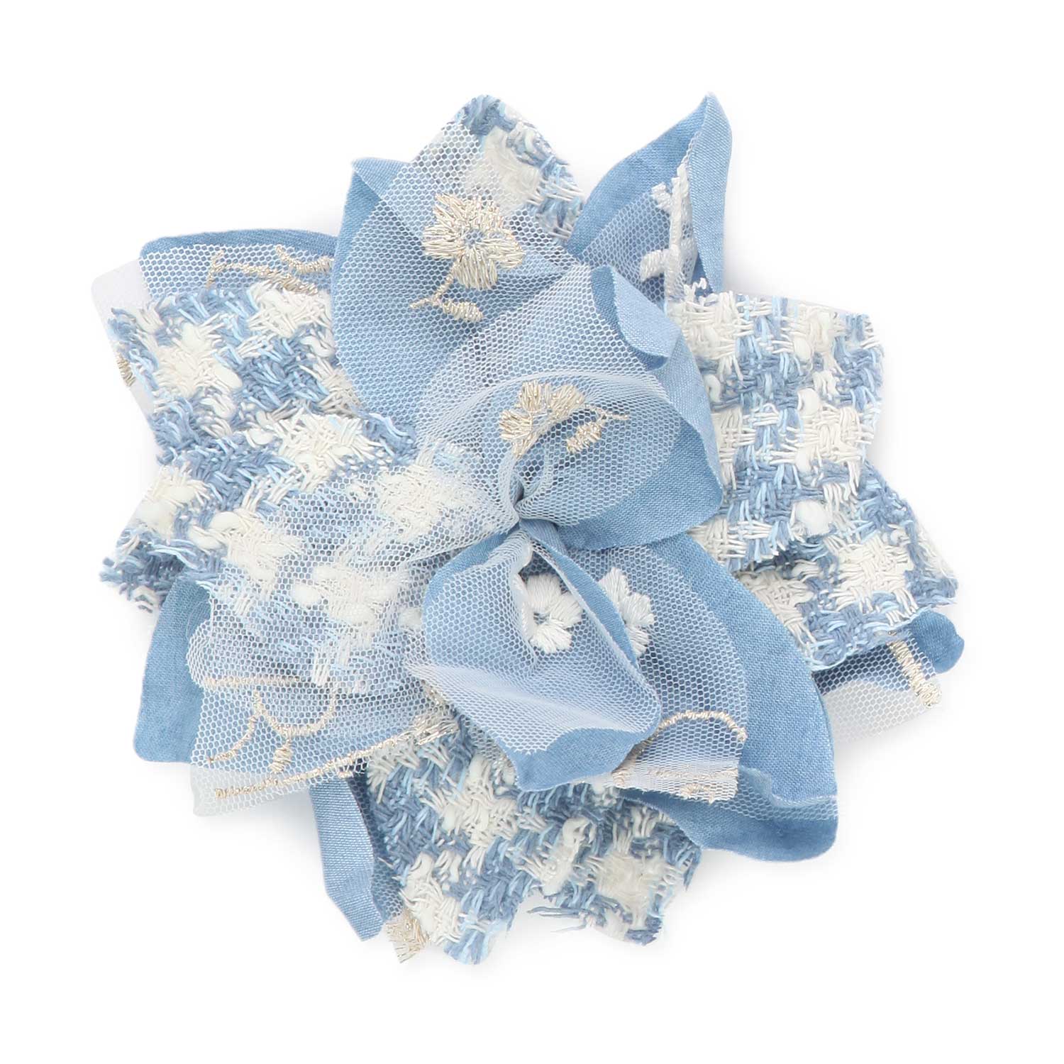 SPILLA FIORE AZZURRA E BIANCA BAMBINA E TEEN - annameglio.com abbigliamento moda